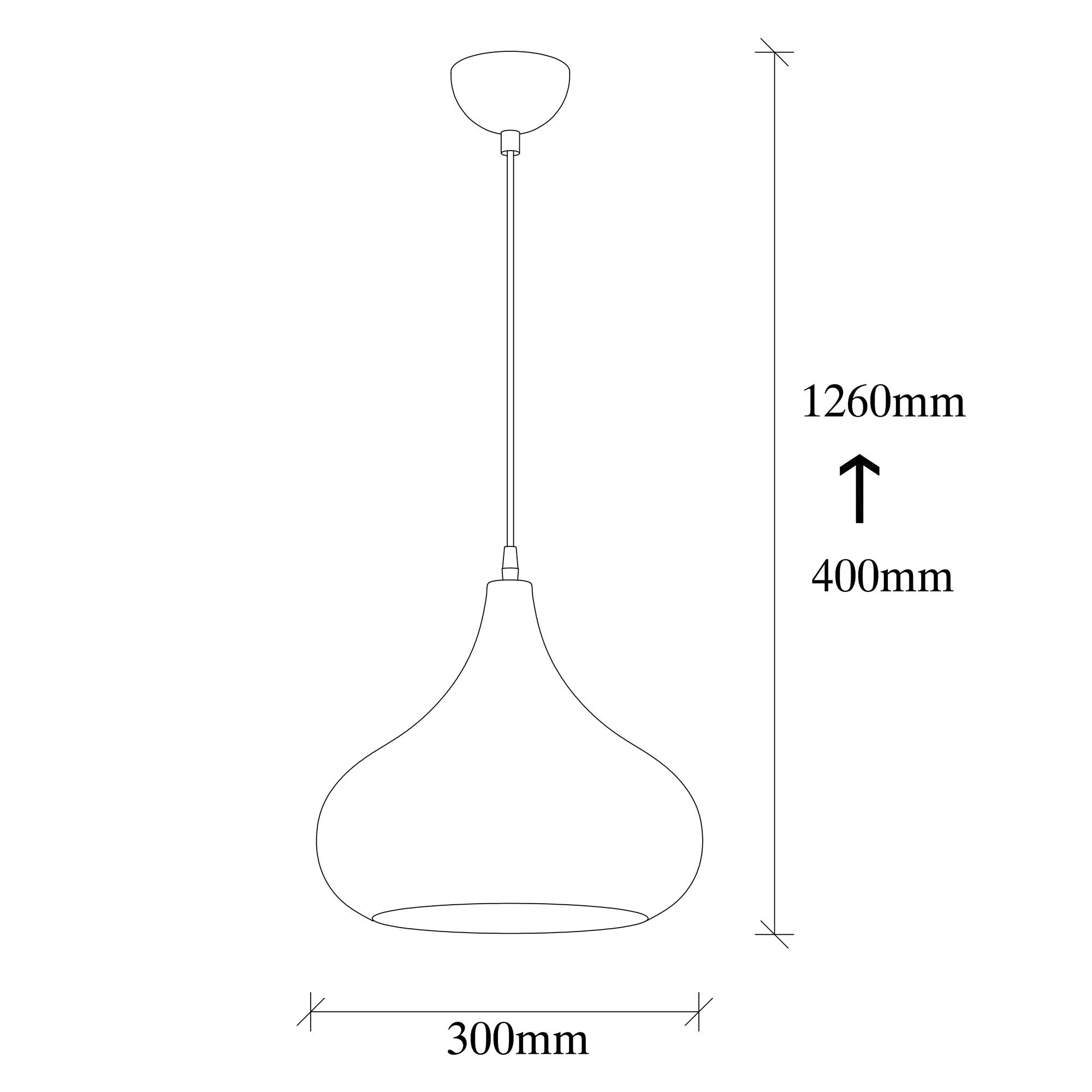 Candeeiro de Teto – 30 cm de Diâmetro – Preto e Dourado – Metal