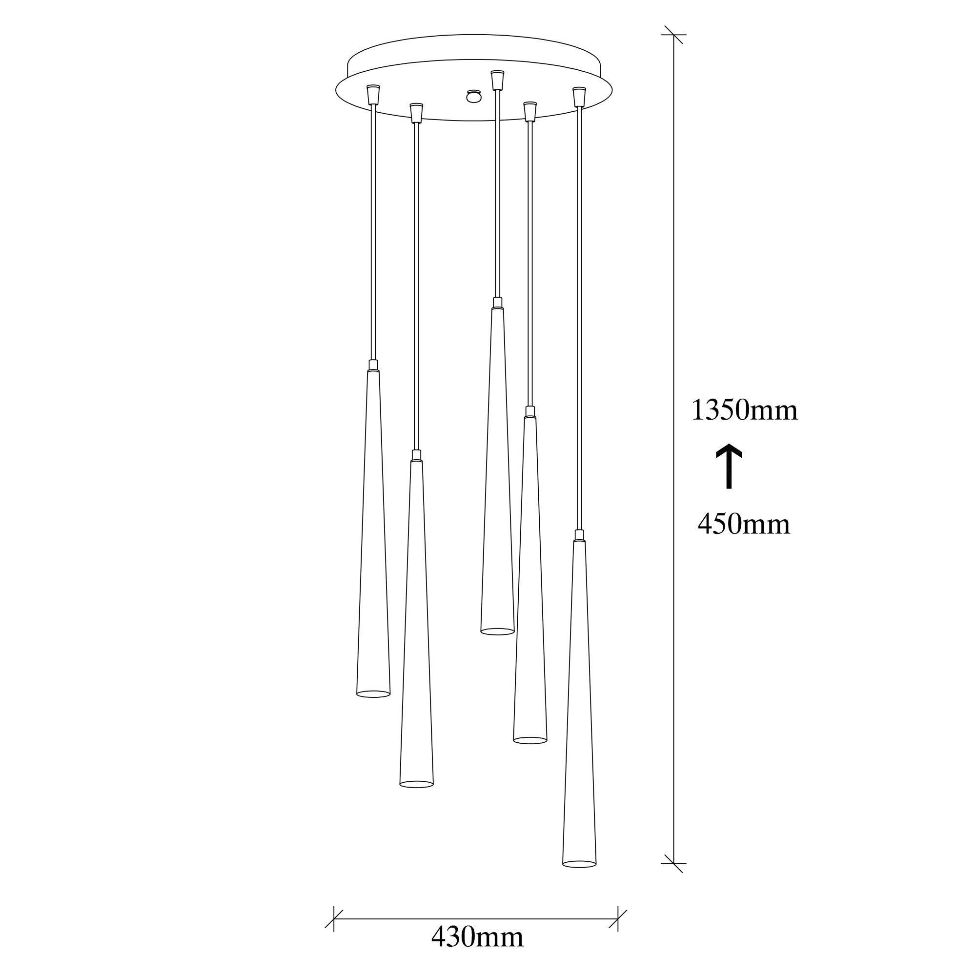 Candeeiro de Teto – 43 cm de diâmetro – Preto – Ferro