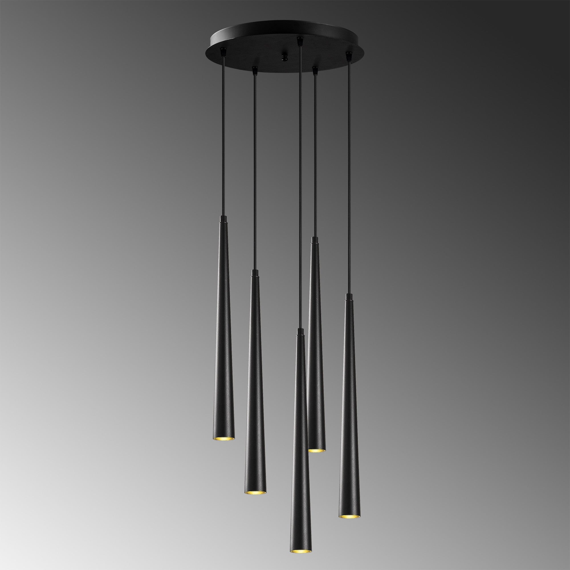 Candeeiro de Teto – 43 cm de diâmetro – Preto – Ferro