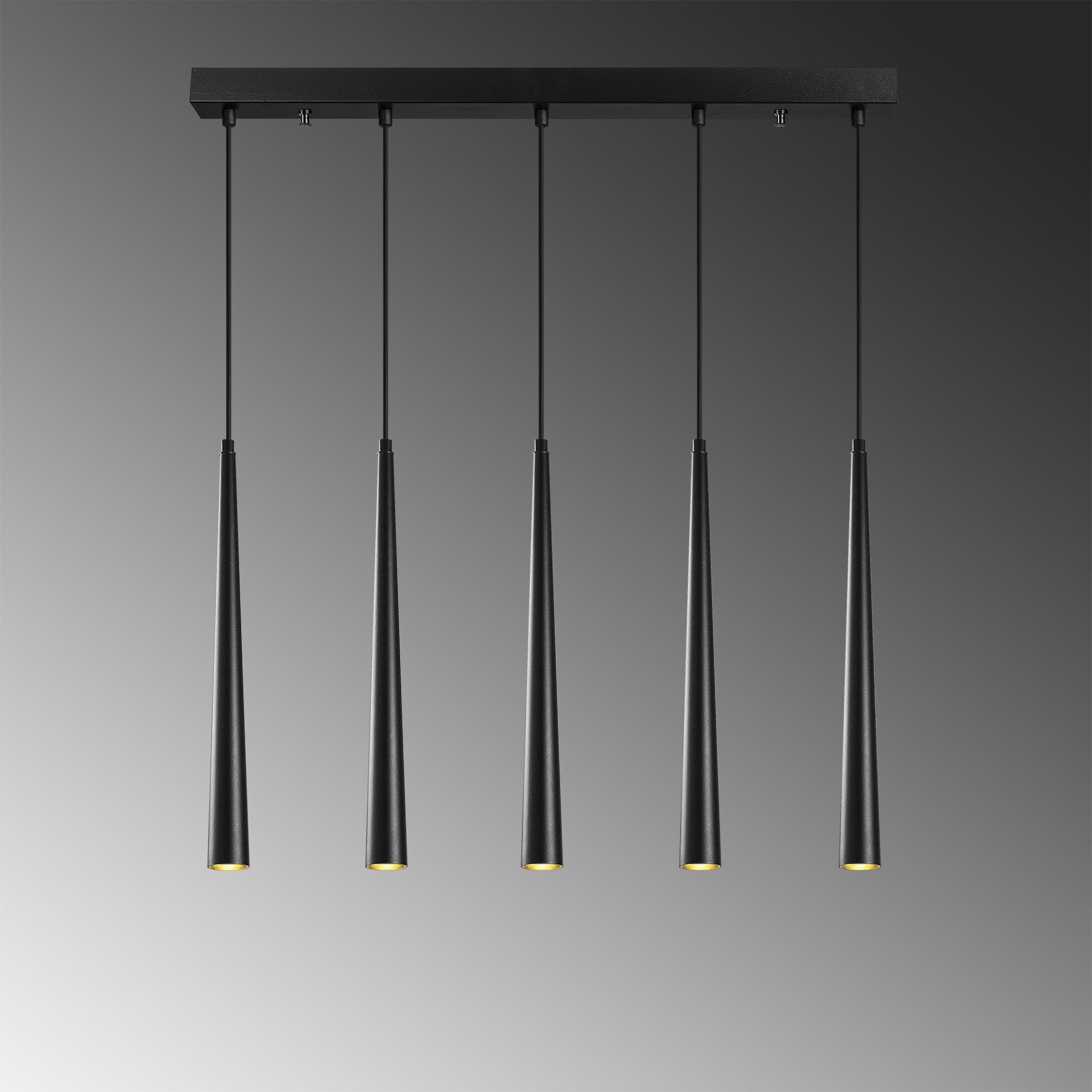 Candeeiro de Teto – 135 cm – Preto – Metal