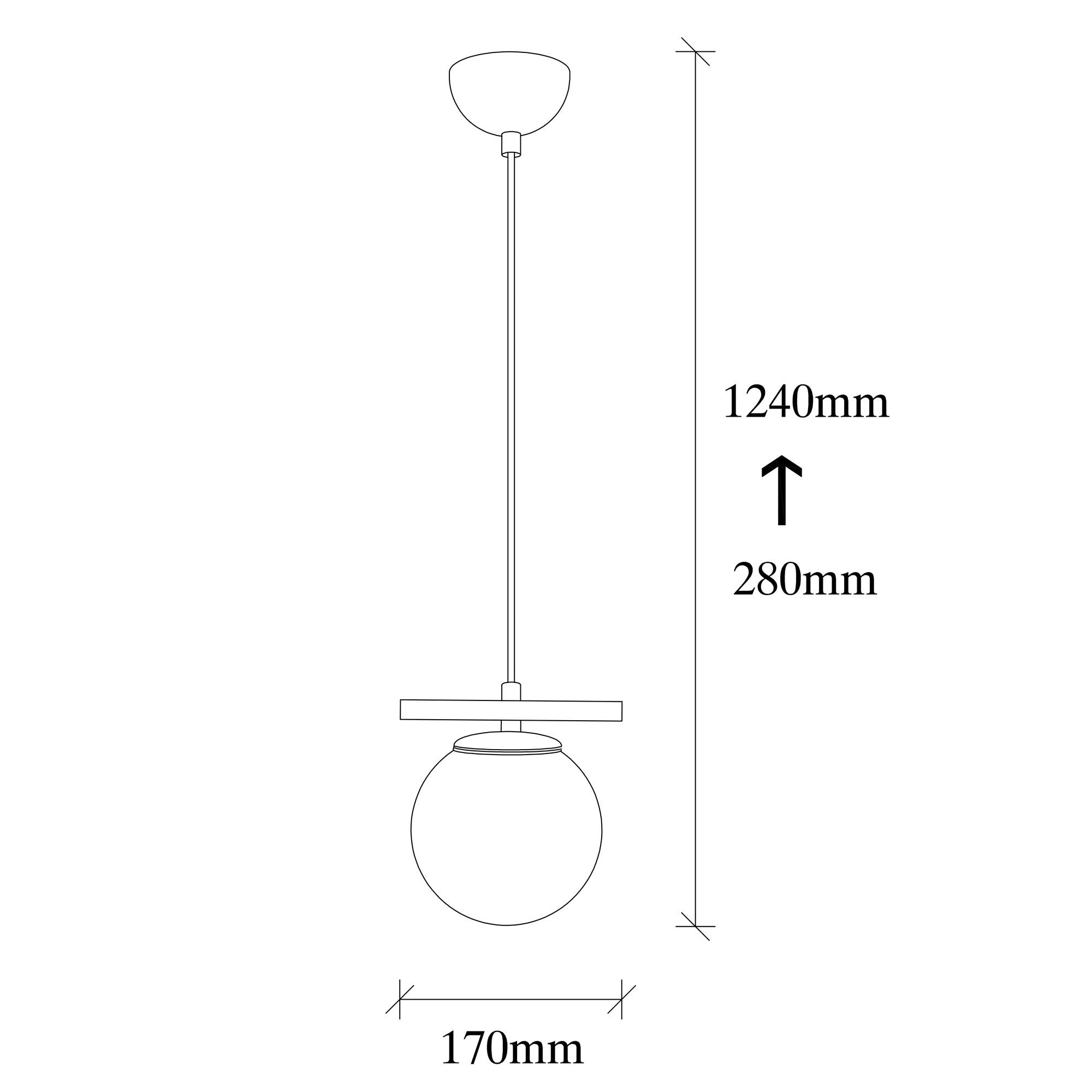 Candeeiro de Teto Industrial Moderno – 124 cm – Preto e Branco – Metal