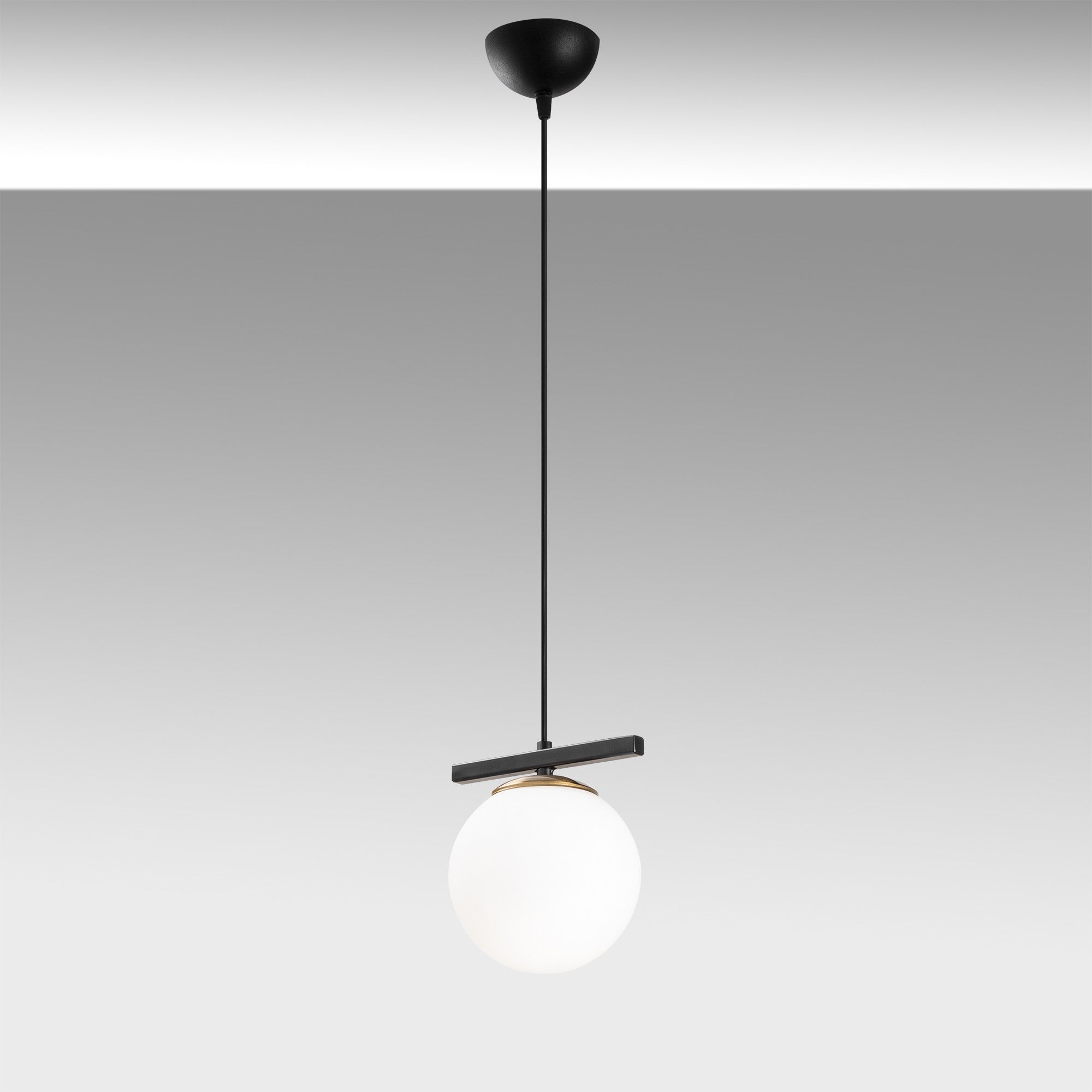 Candeeiro de Teto Industrial Moderno – 124 cm – Preto e Branco – Metal