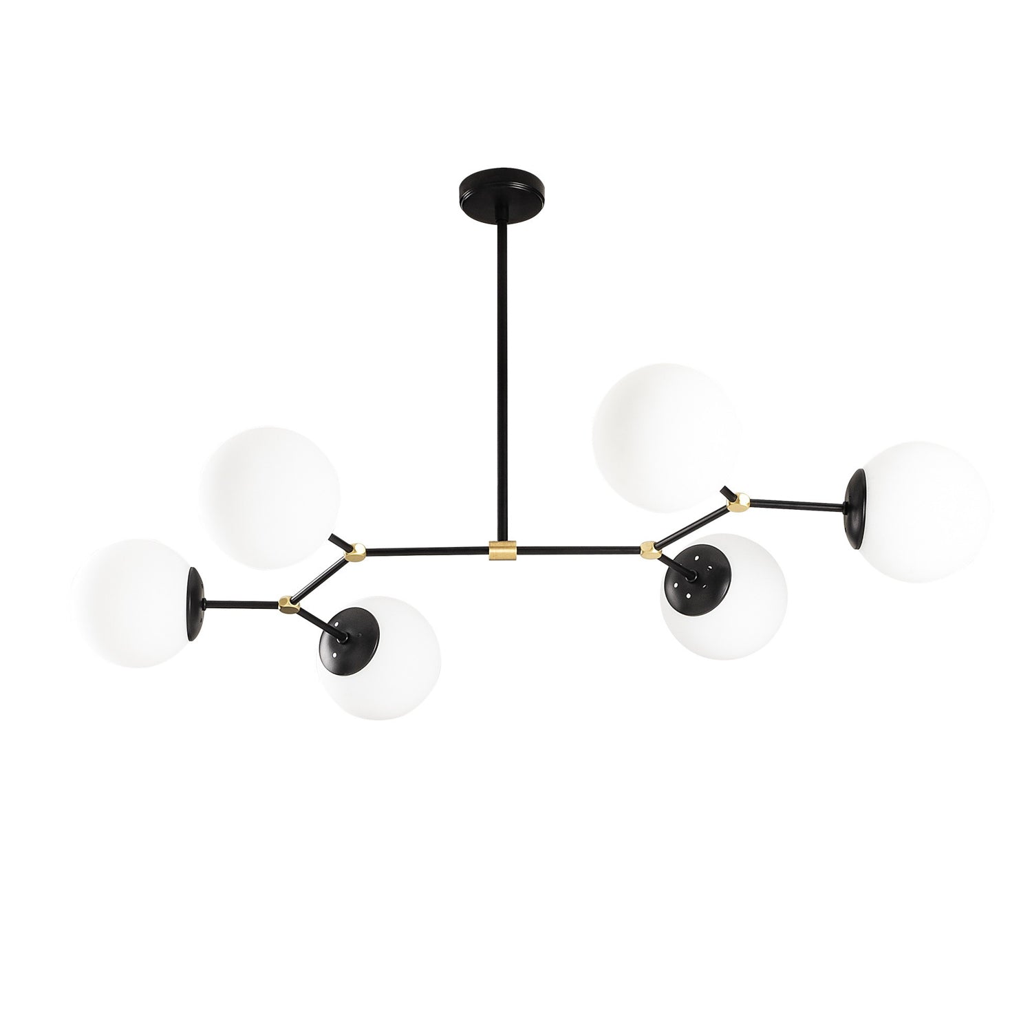 Candeeiro de Teto moderno – 100 x 58 cm – preto e branco – ferro