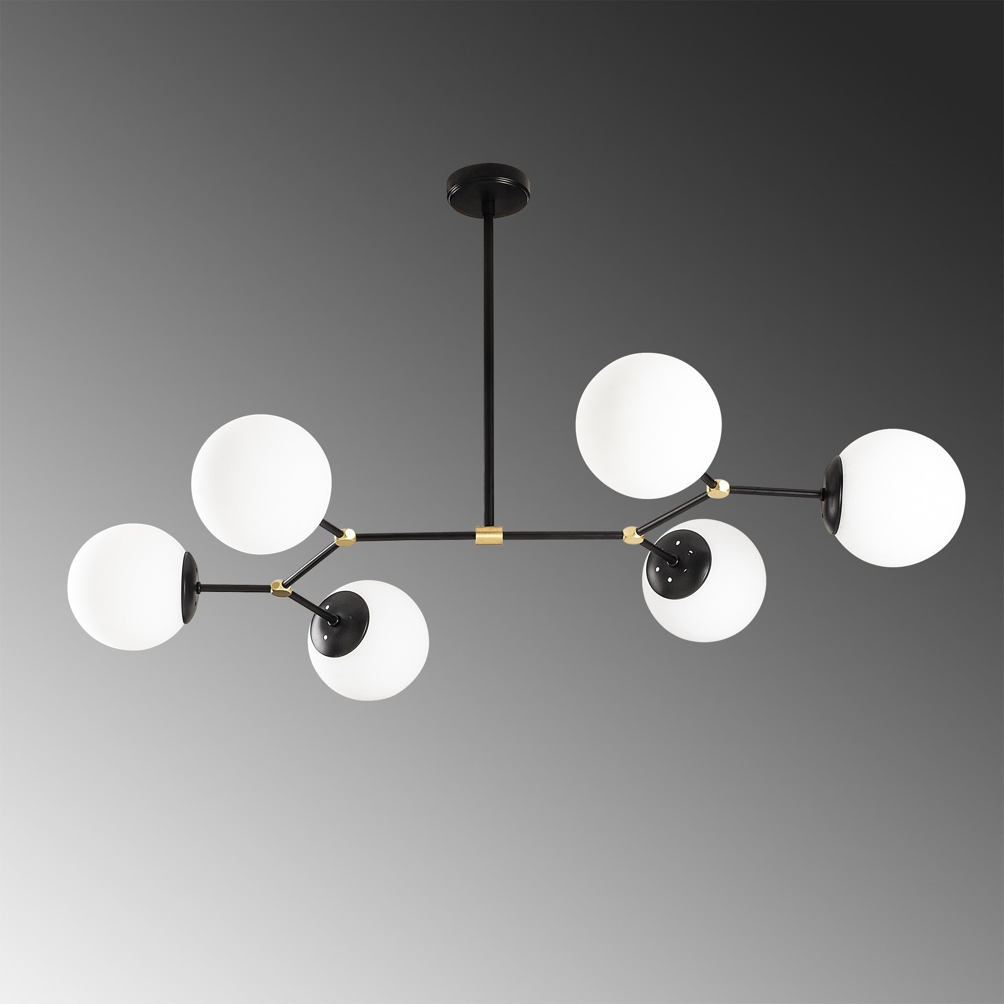 Candeeiro de Teto moderno – 100 x 58 cm – preto e branco – ferro