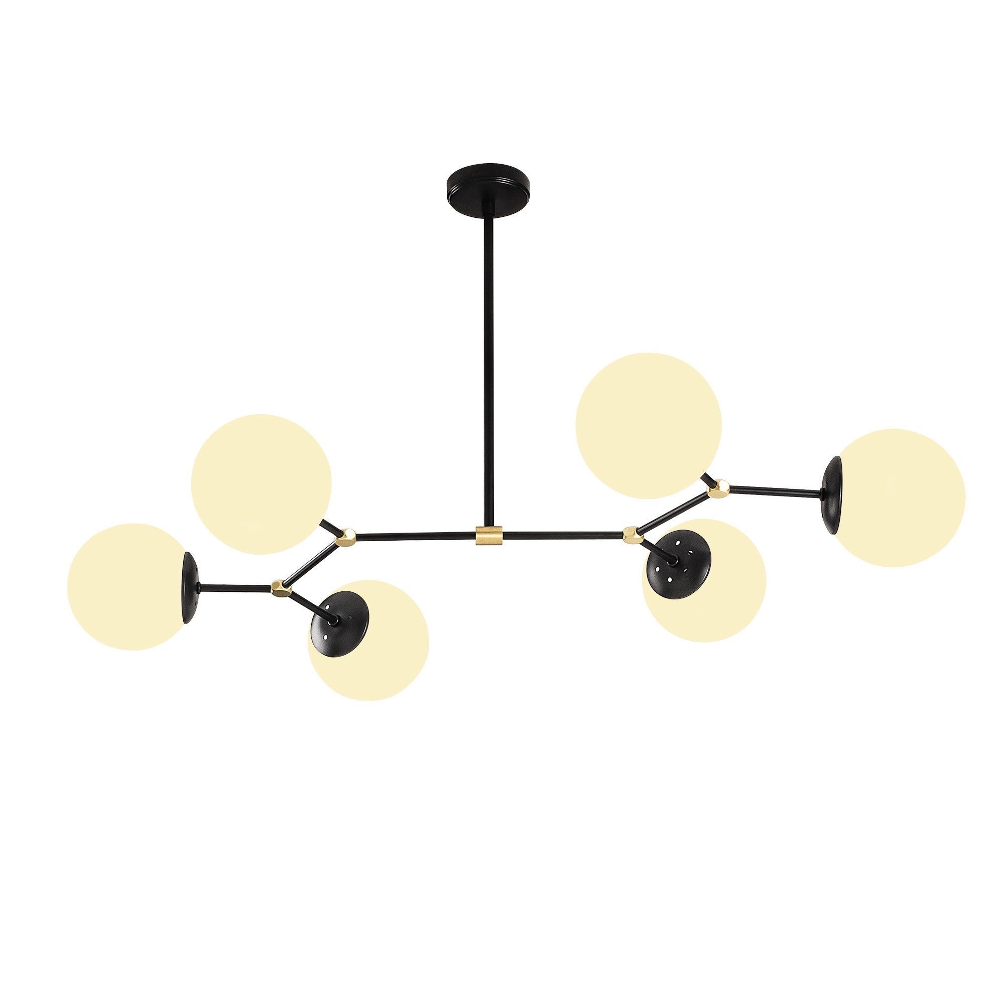 Candeeiro de Teto moderno – 100 x 58 cm – preto e branco – ferro