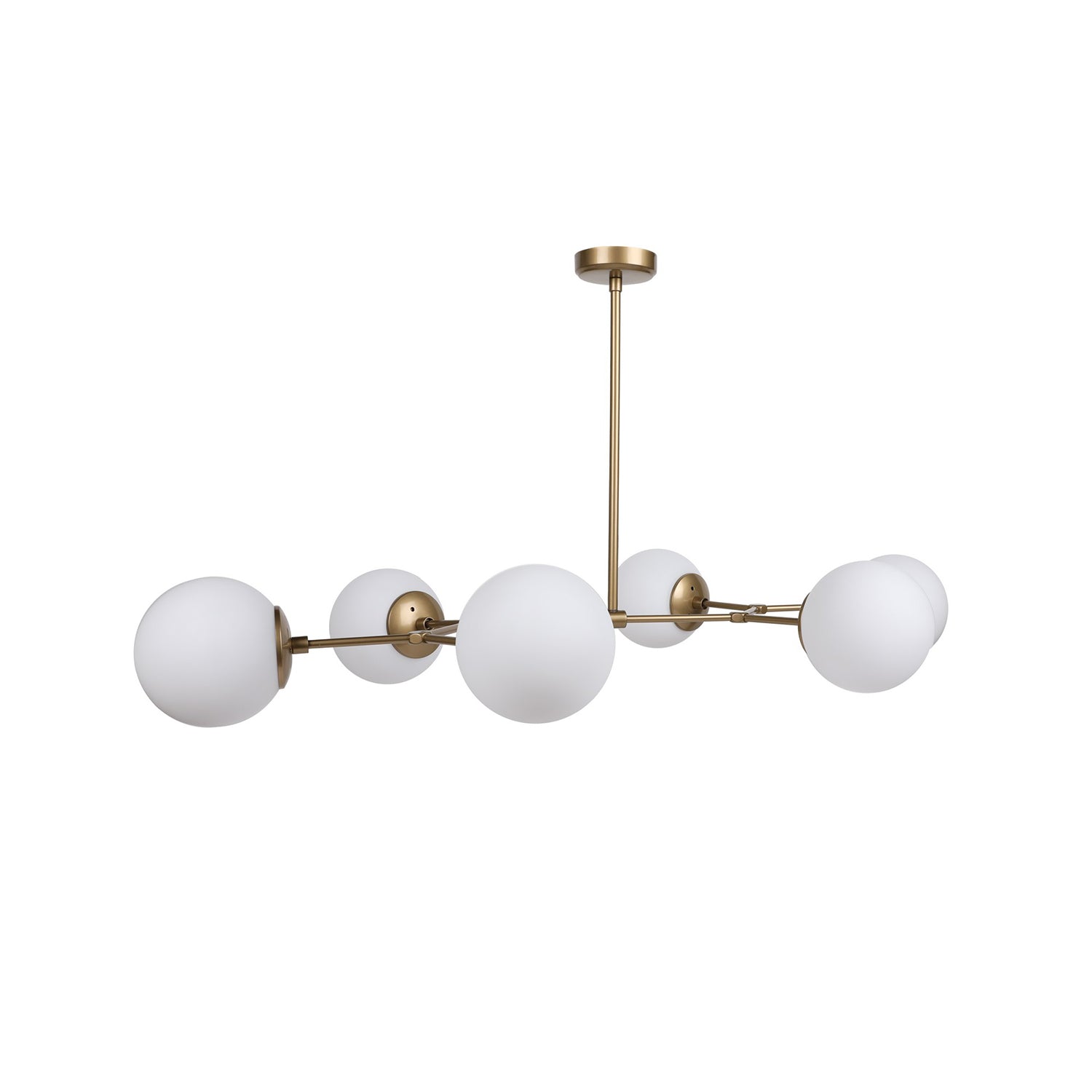 Candeeiro de Teto Escandinavo – 100 x 58 cm – Amarelo e Branco – Metal