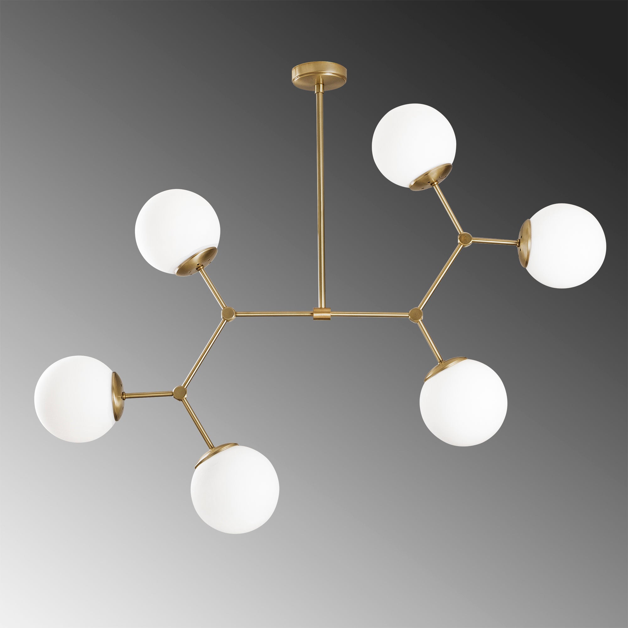 Candeeiro de Teto – 100 x 58 cm – Amarelo e Branco – Metal