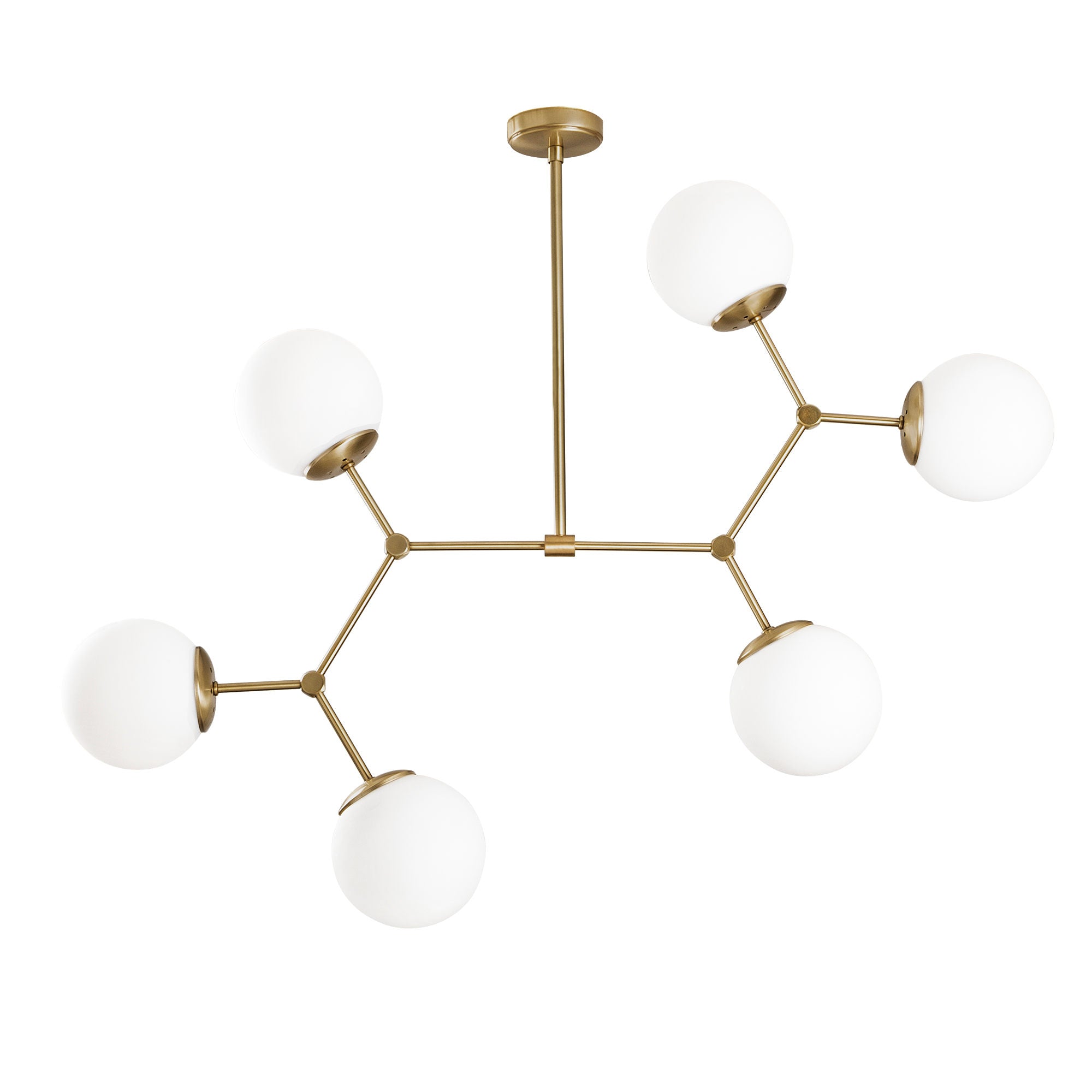 Candeeiro de Teto – 100 x 58 cm – Amarelo e Branco – Metal