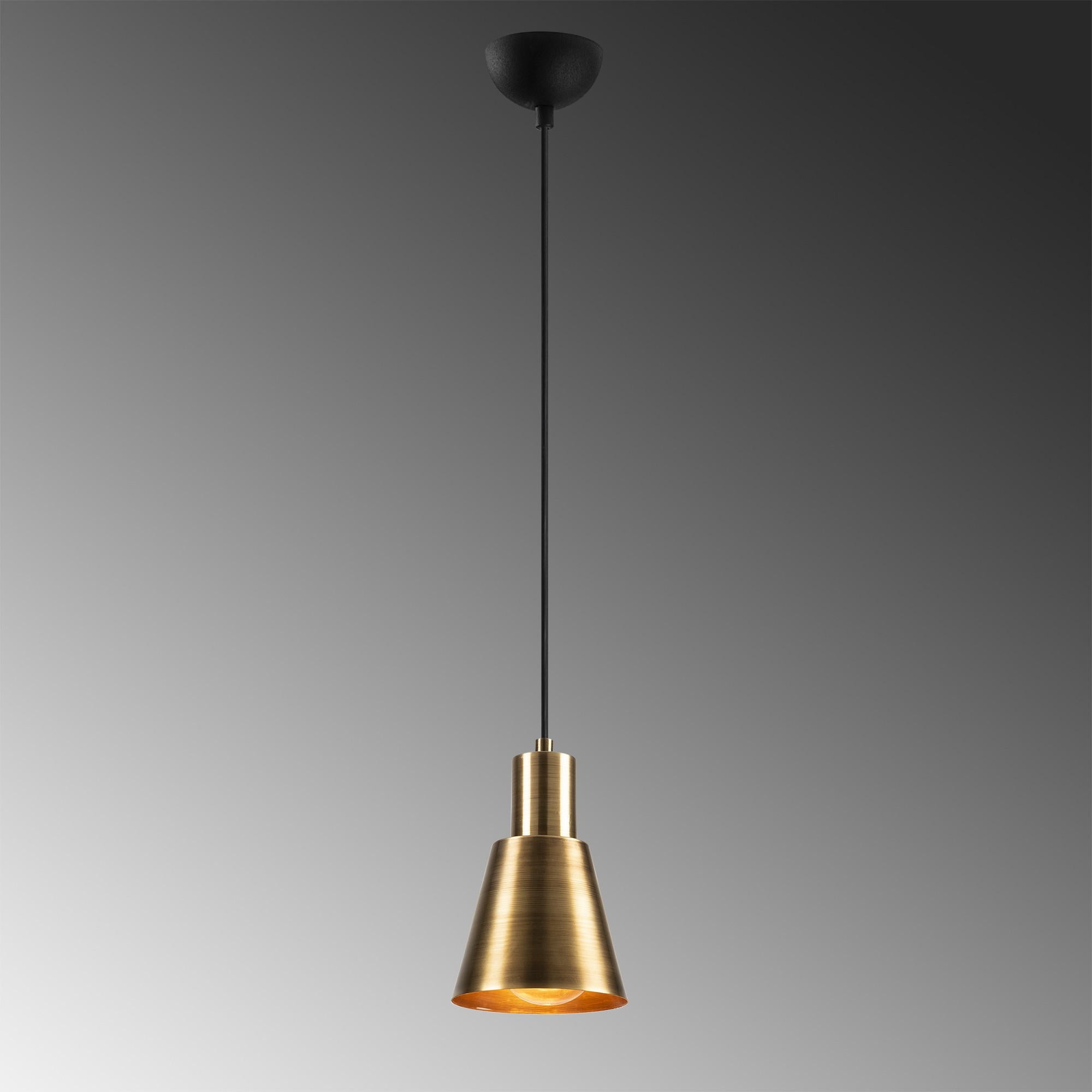 Candeeiro de Teto – 14 cm de Diâmetro – Dourado e Preto – Metálico