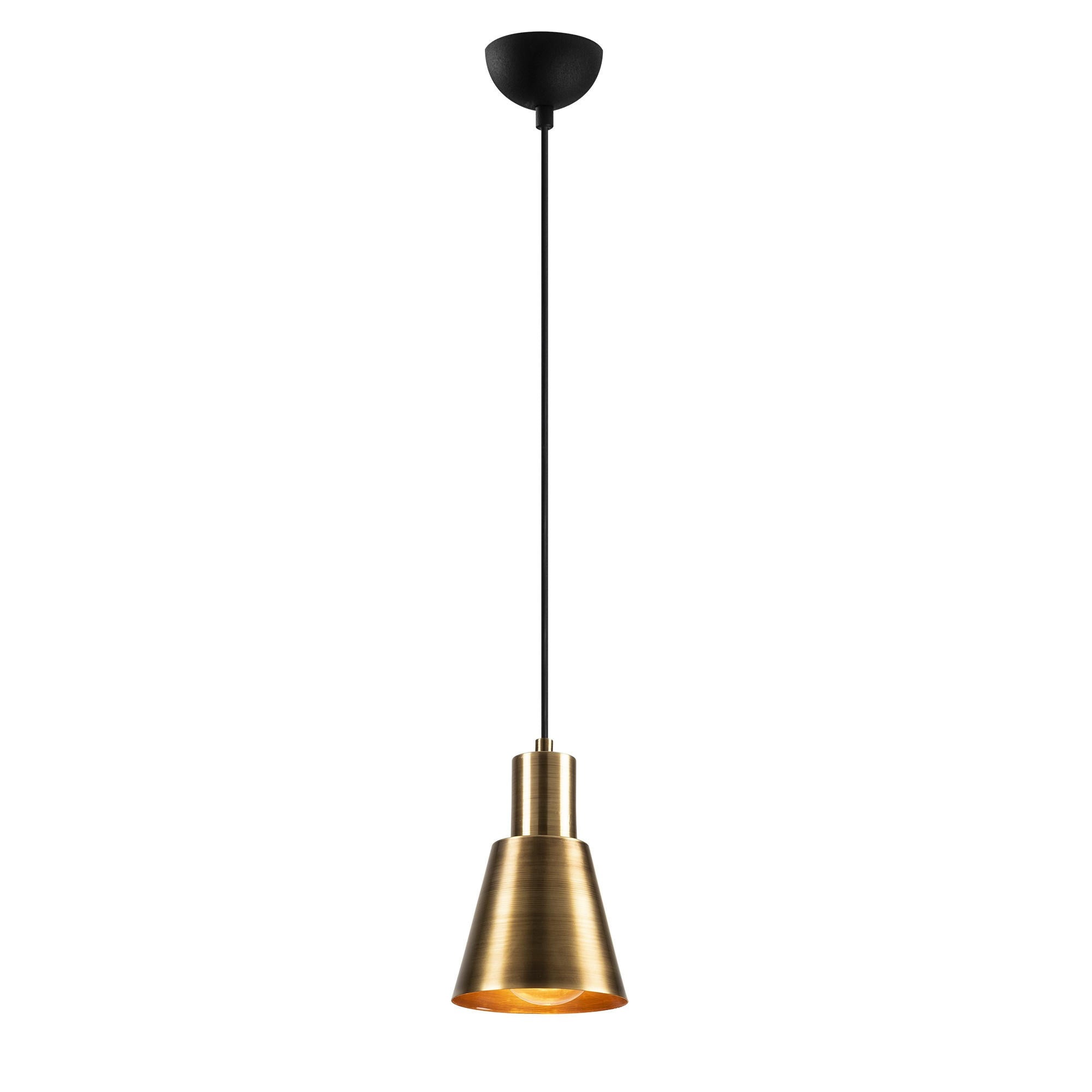 Candeeiro de Teto – 14 cm de Diâmetro – Dourado e Preto – Metálico