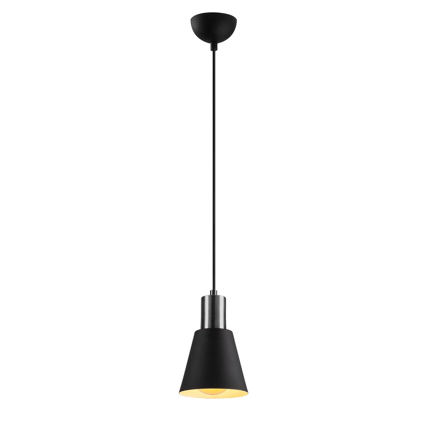 Candeeiro de Teto – 14 cm de Diâmetro – Preto/Níquel – Ferro