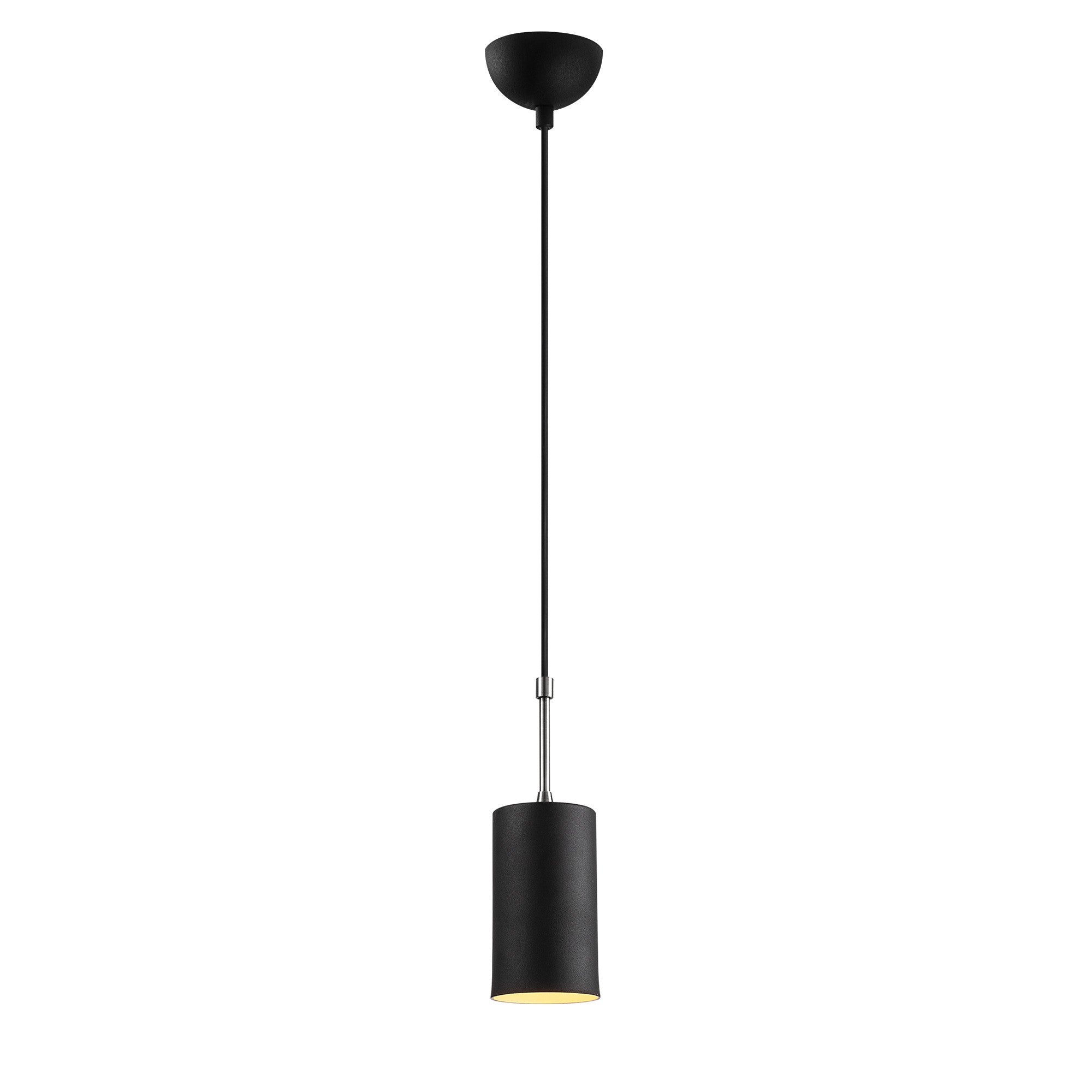 Candeeiro de Teto – 124 cm de Altura – Preto e Níquel – Ferro