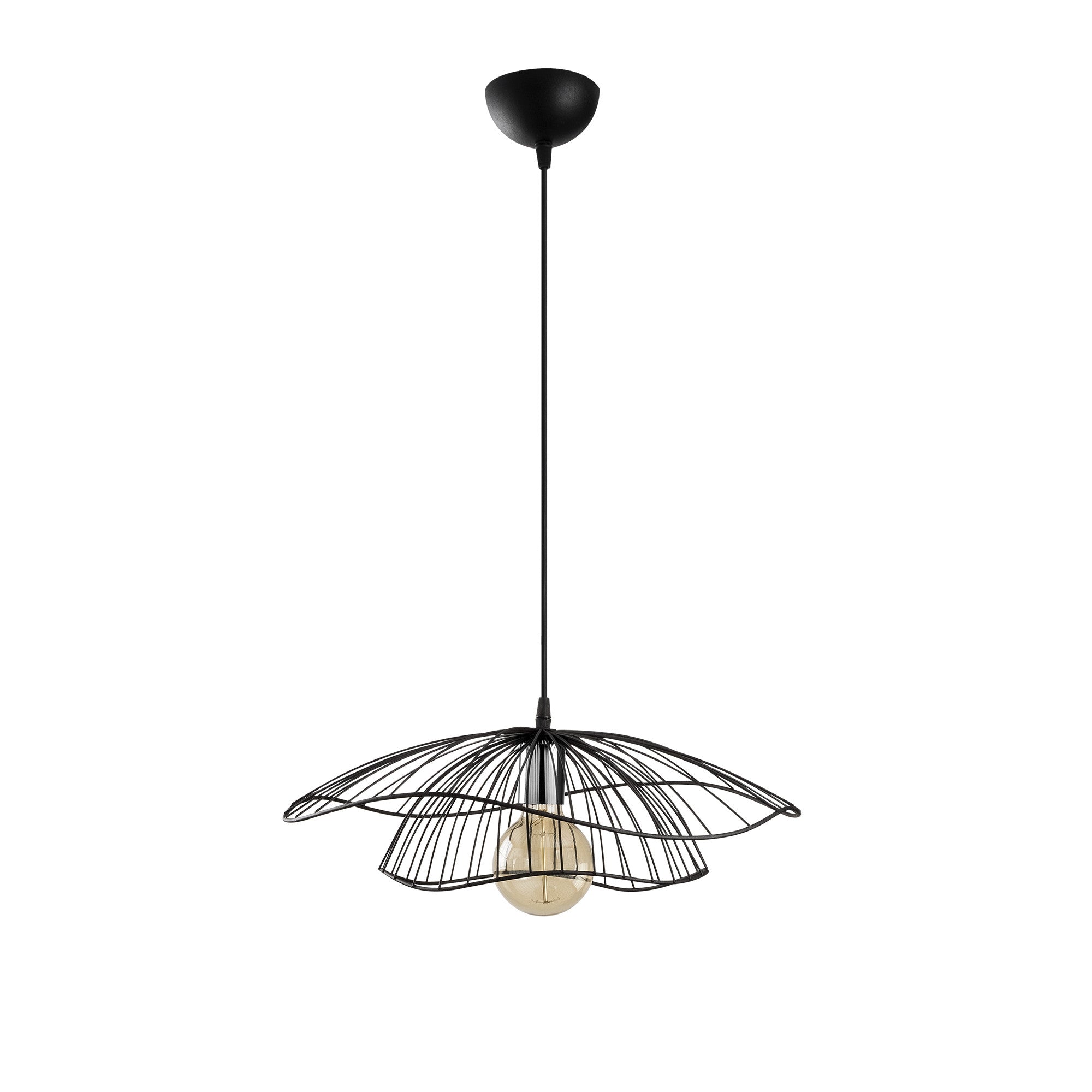 Candeeiro de Teto – 50 cm de Diâmetro – Preto – Metal