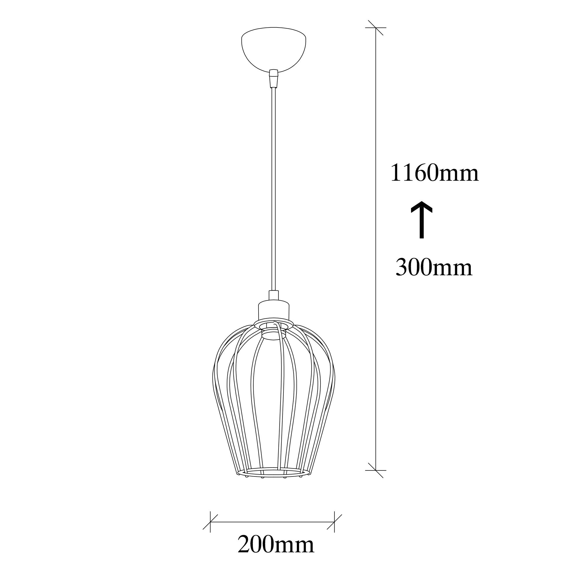 Candeeiro de Teto Industrial – 20 cm de Diâmetro – Preto – Ferro