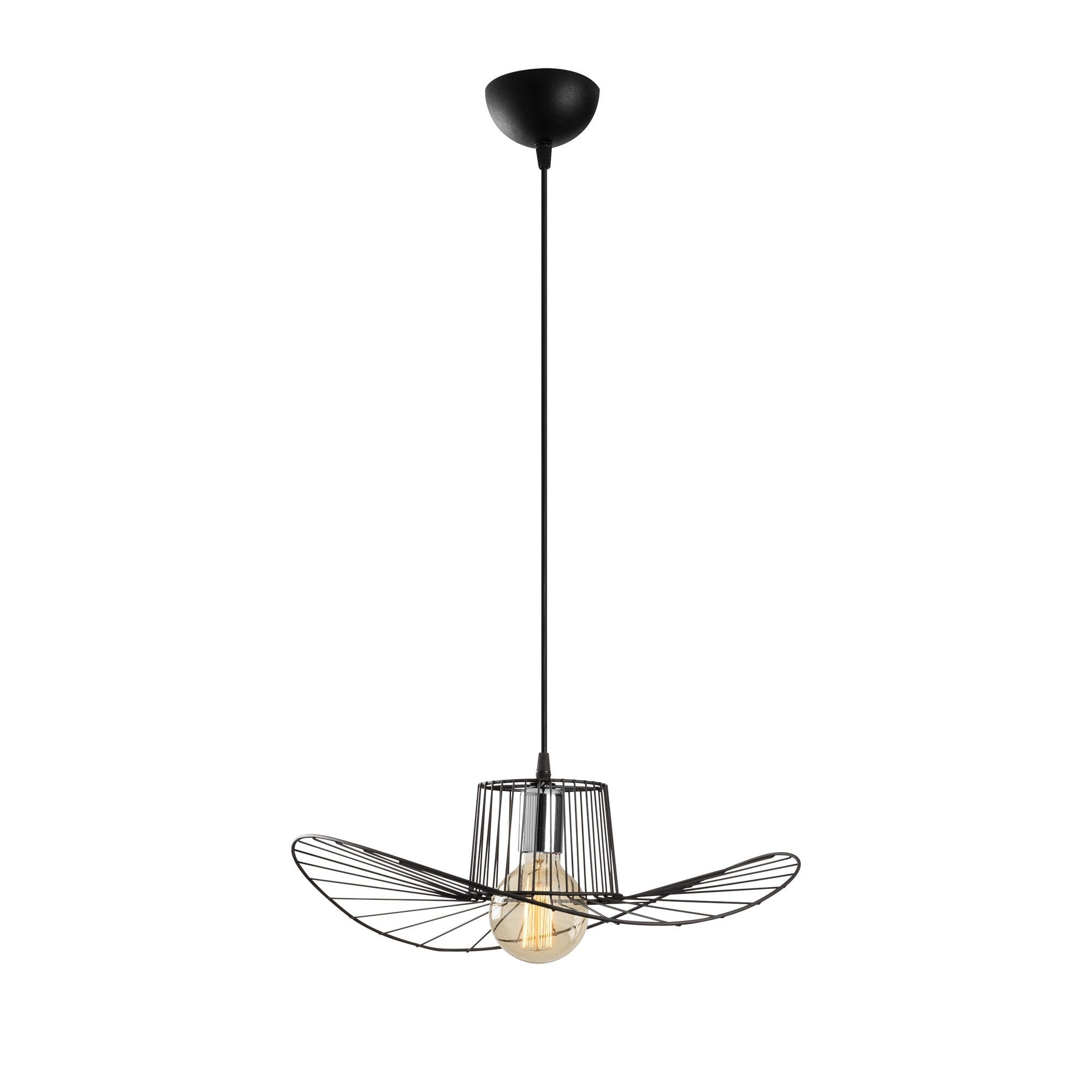 Candeeiro de Teto – 49 cm de Diâmetro – Preto – Ferro