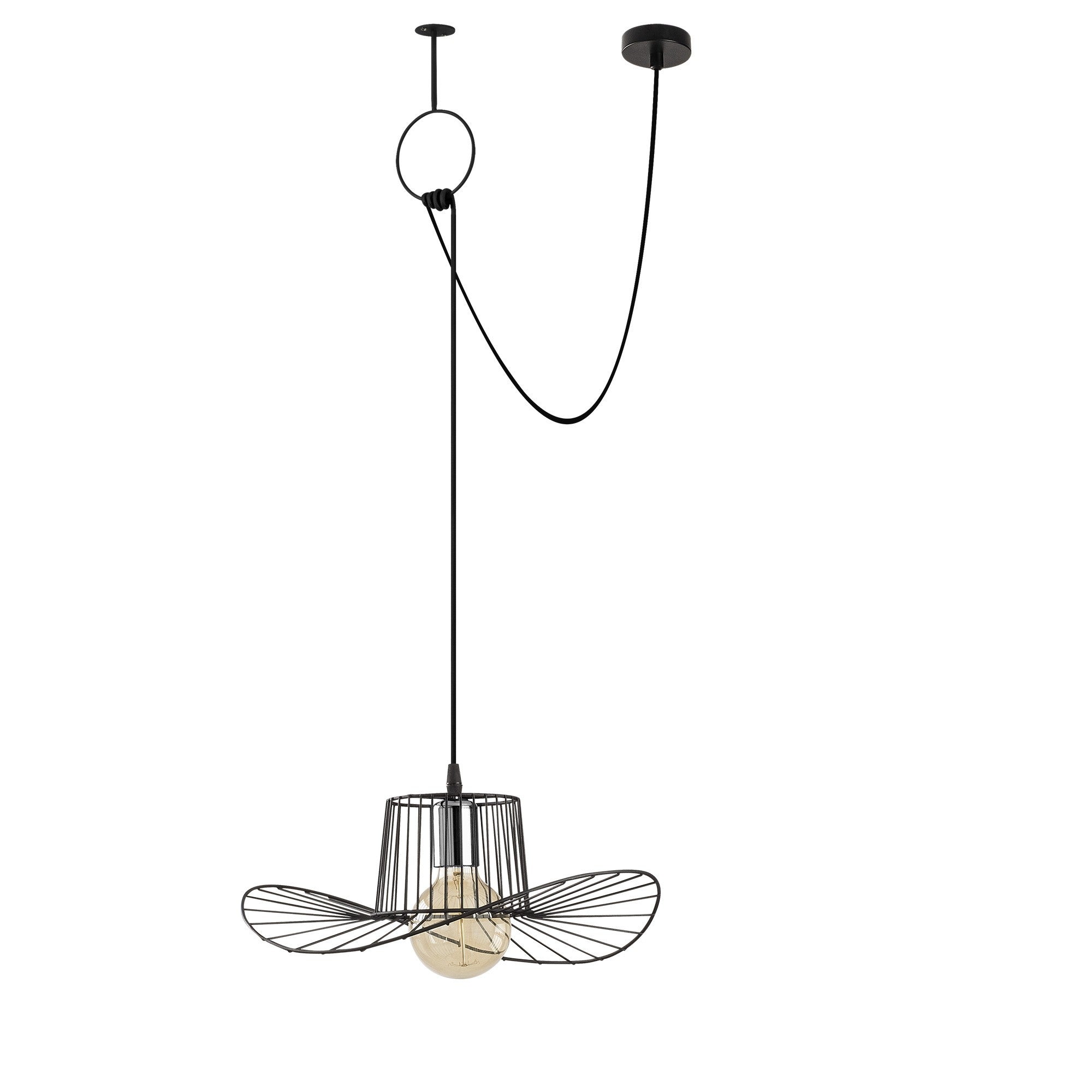 Candeeiro de Teto – 98 x 38 cm – preto – metal