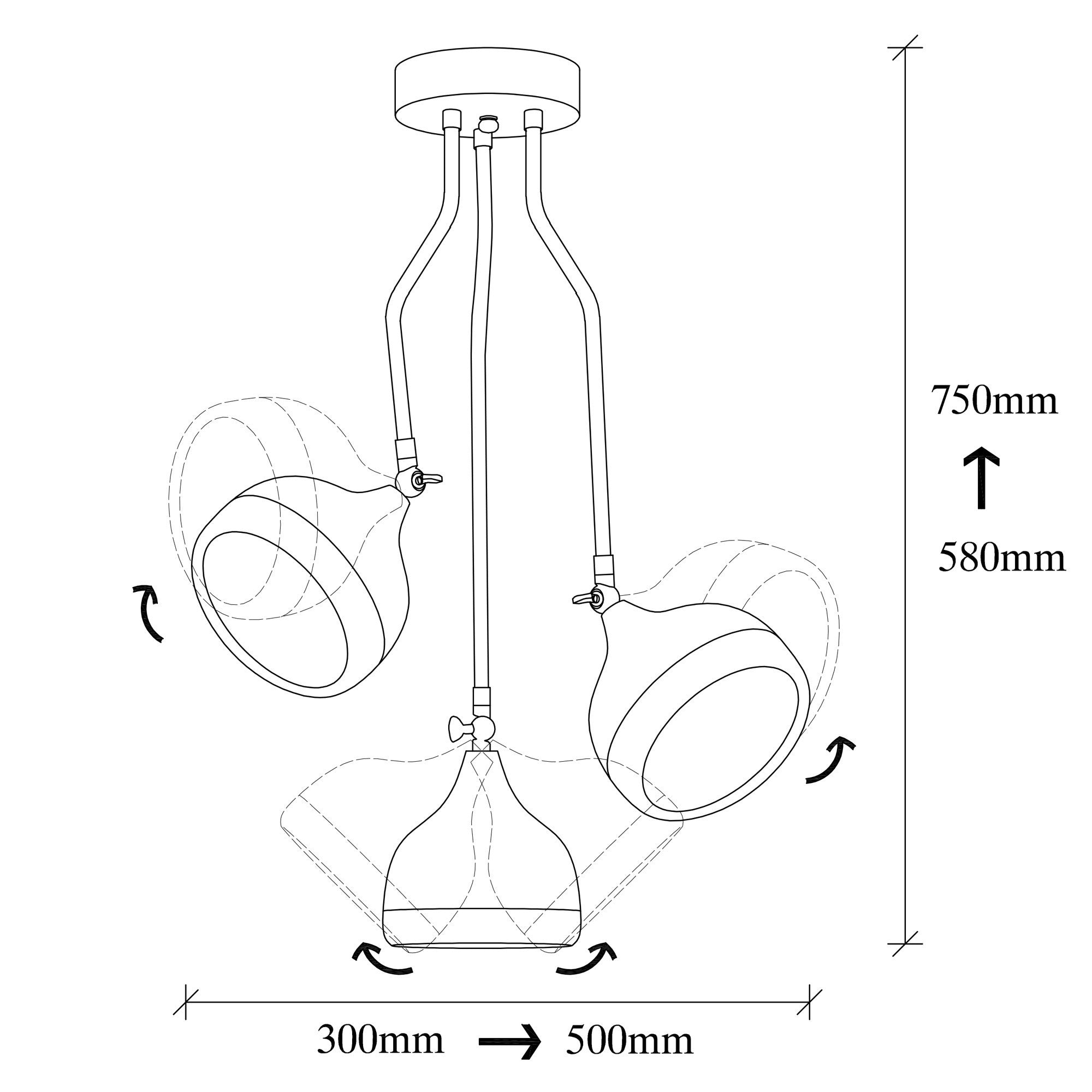 Candeeiro de Teto moderno – 50 x 50 cm – preto e cobre – metal