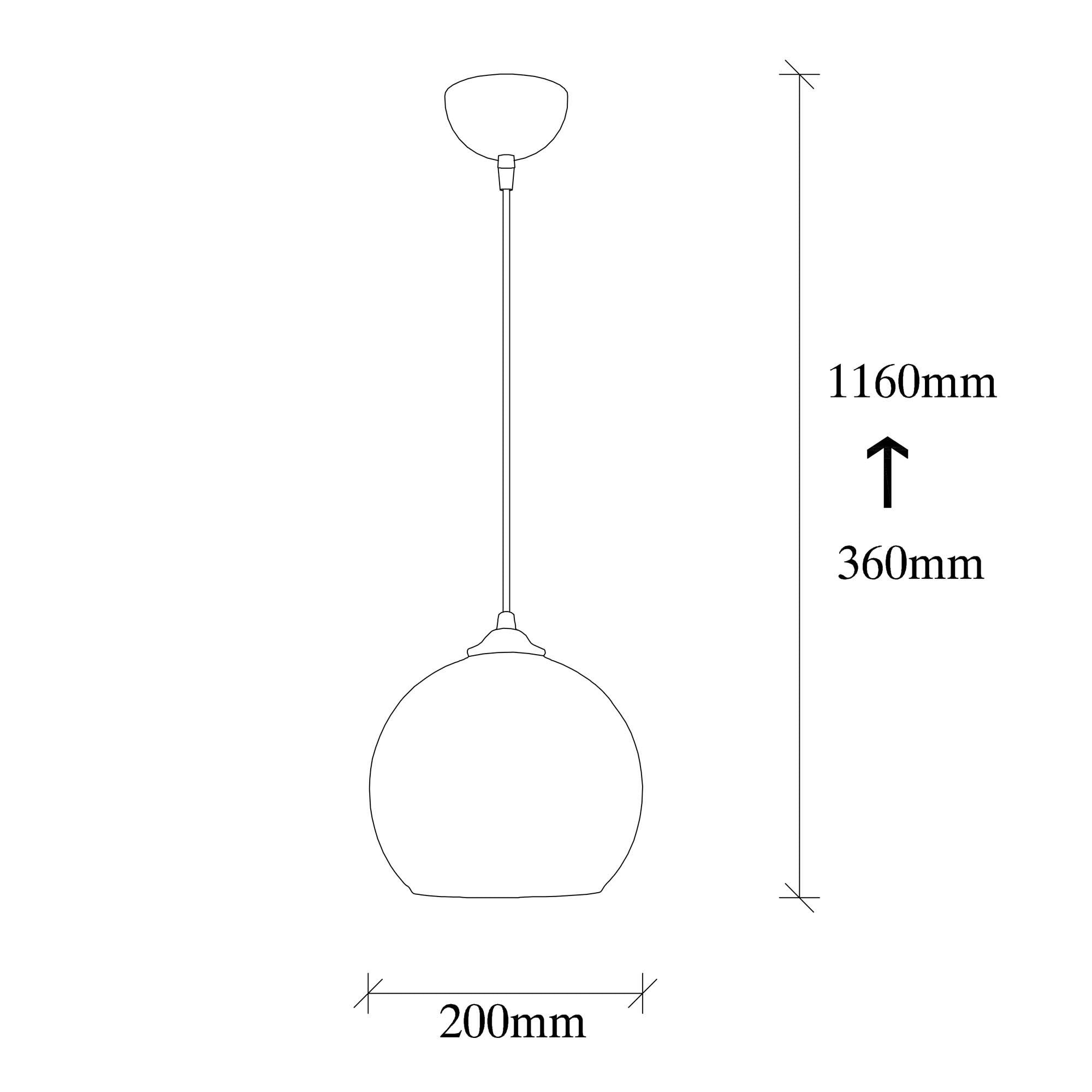 Candeeiro de Teto Industrial – 20 cm de Diâmetro – Preto e Mel – Metálico
