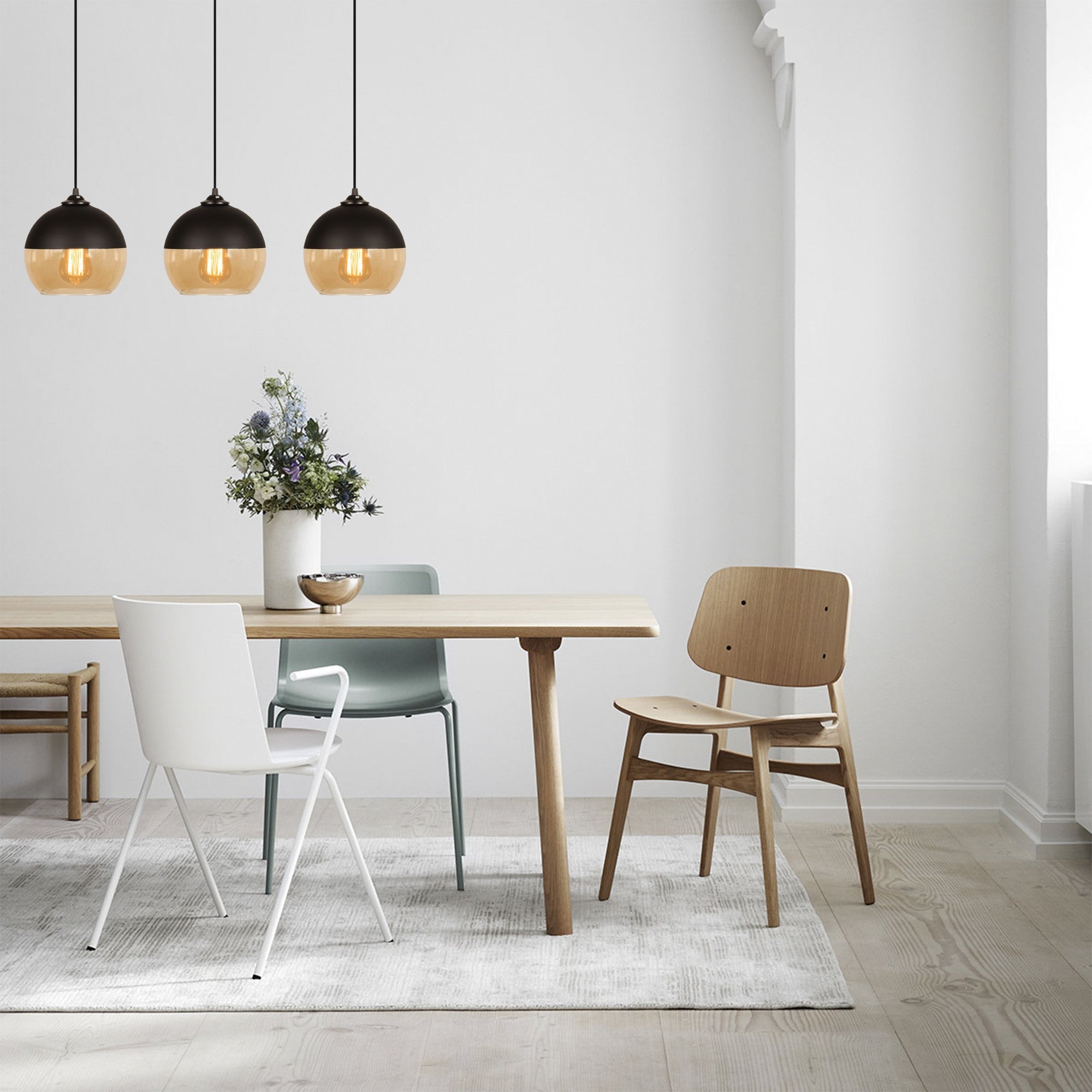 Candeeiro de Teto Industrial – 70 x 20 cm – Preto e Mel – Ferro