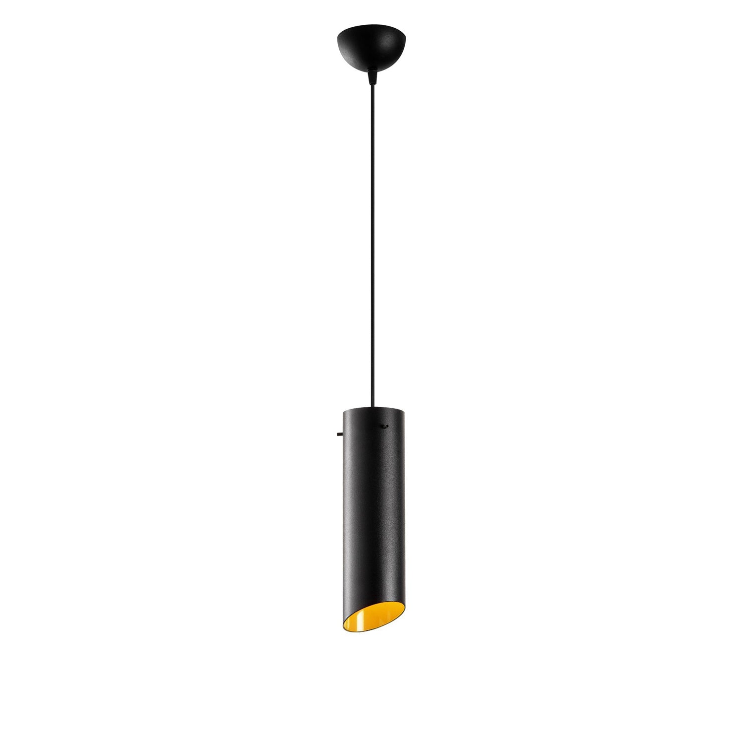 Candeeiro de Teto – 114 cm de Altura – Preto e Amarelo – Metal