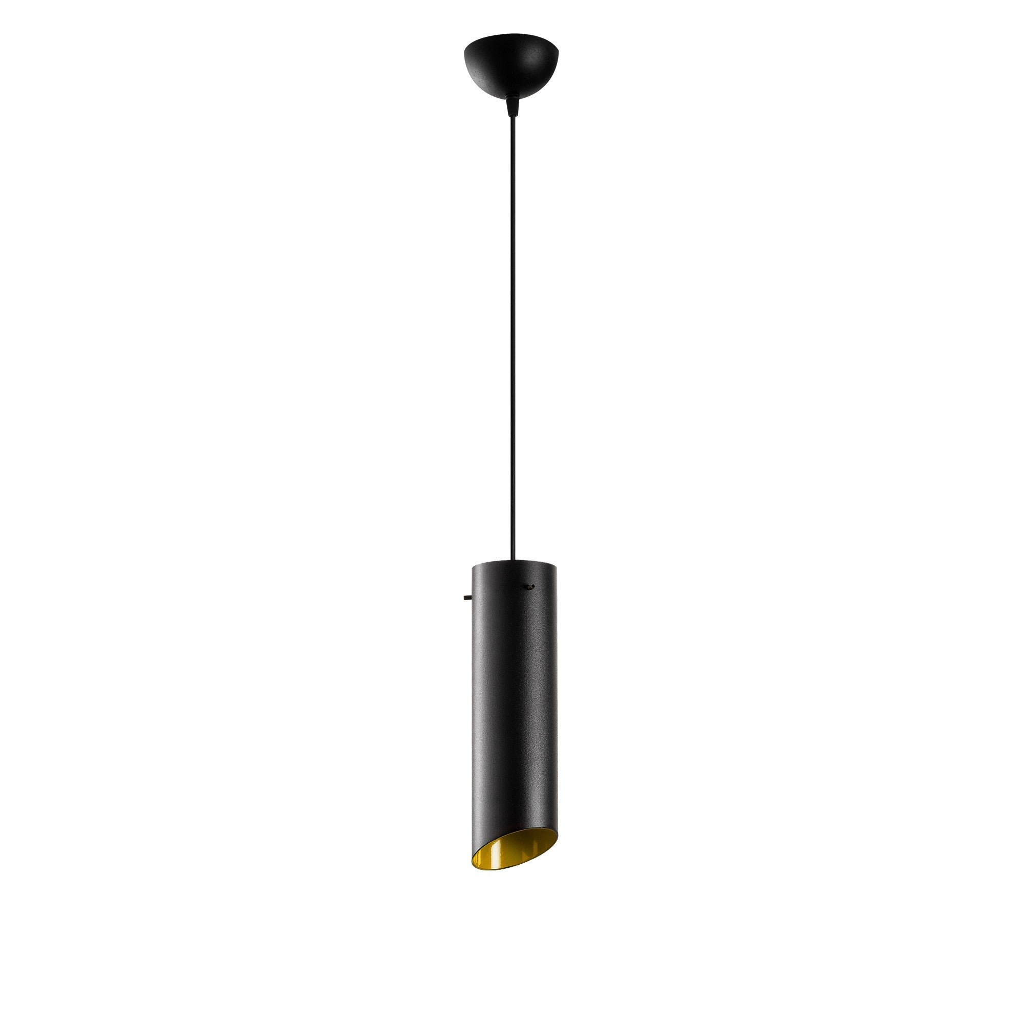 Candeeiro de Teto – 114 cm de Altura – Preto e Amarelo – Metal