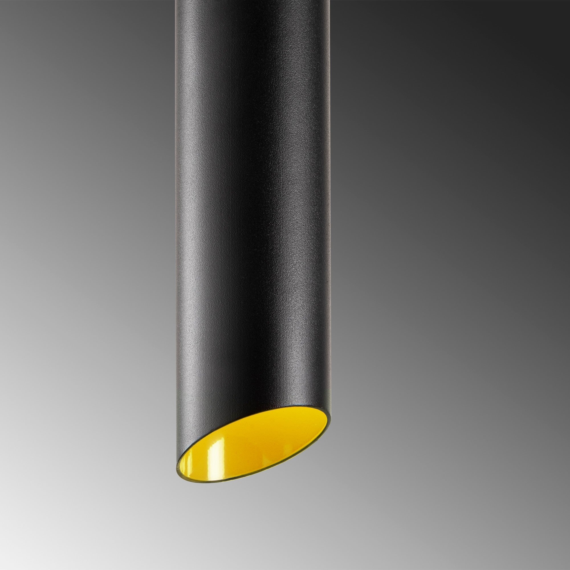 Candeeiro de Teto – 114 cm de Altura – Preto e Amarelo – Metal