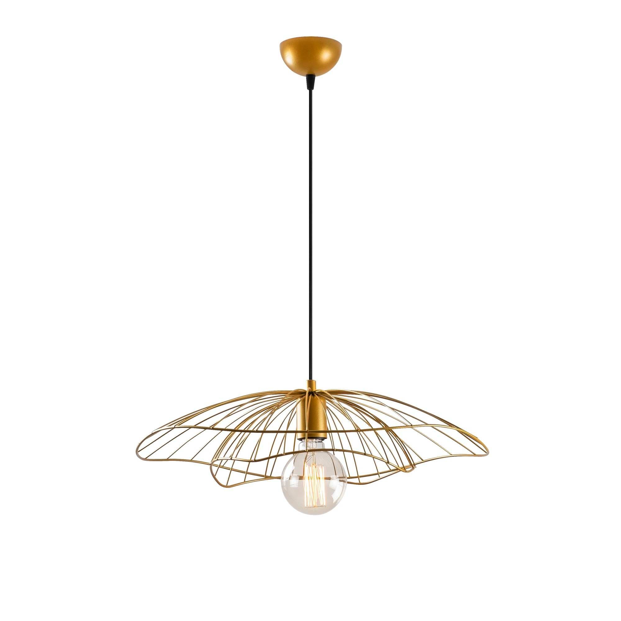 Candeeiro de Teto – 50 cm de Diâmetro – Dourado – Metal