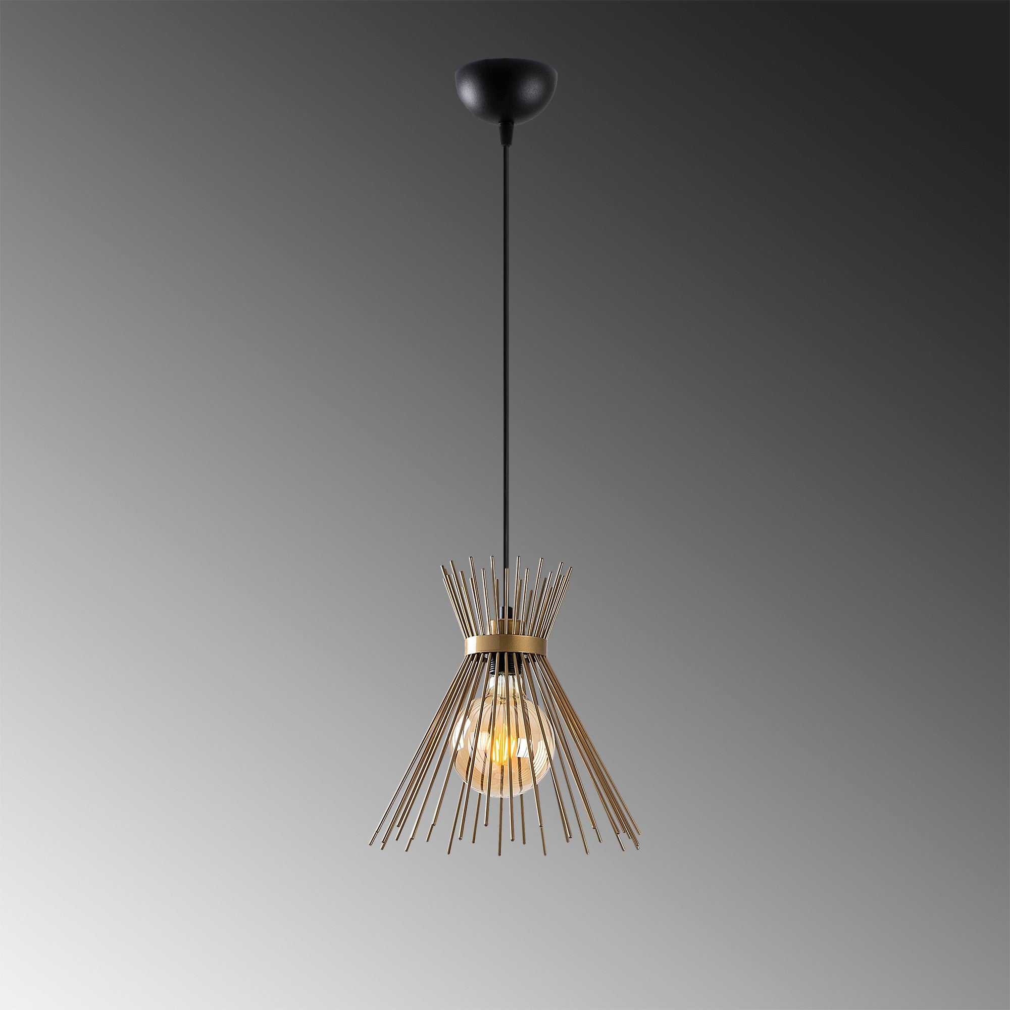 Candeeiro de Teto – 34 x 34 cm – preto – metal