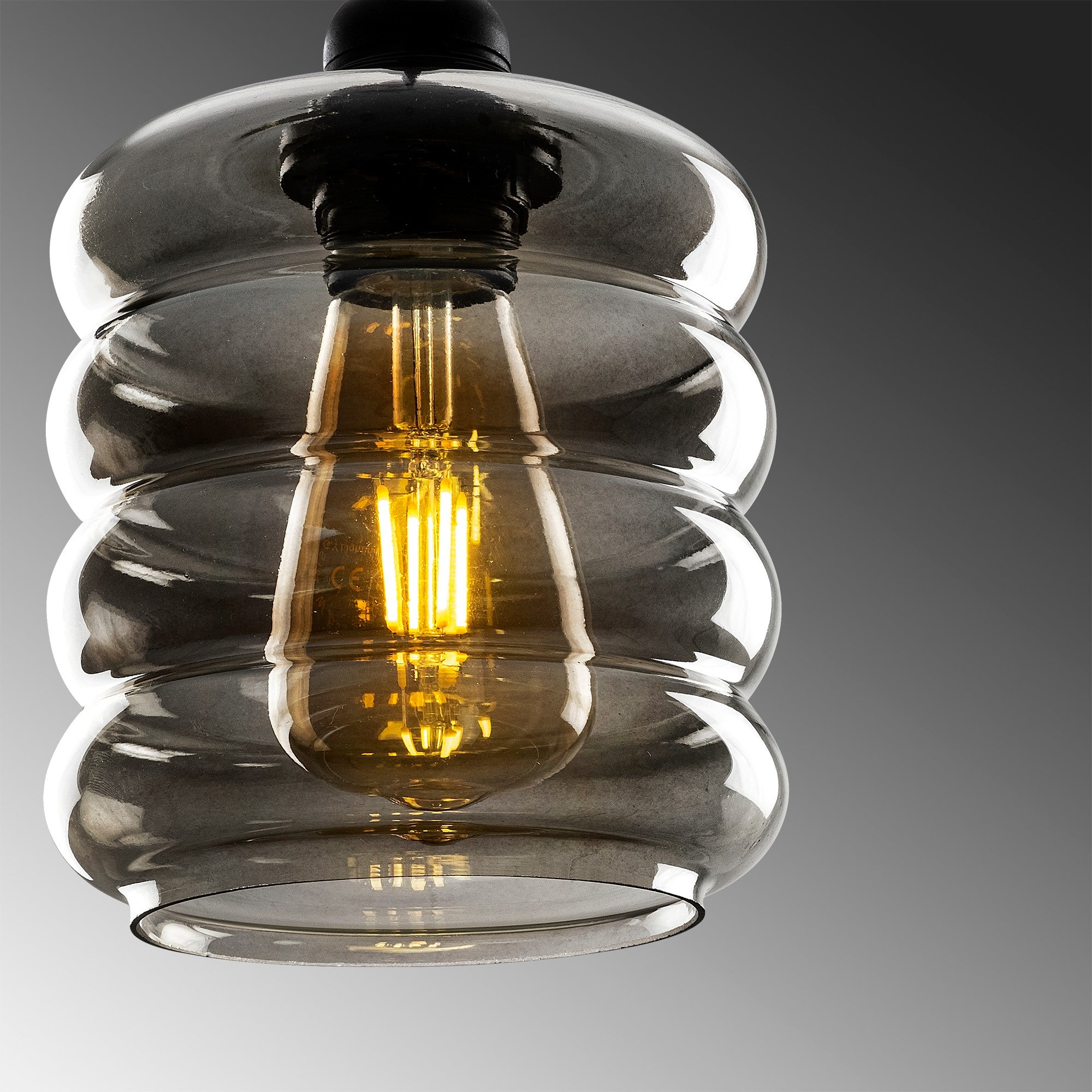 Candeeiro de Teto Industrial – altura ajustável 118 cm – cor fumê – corpo em metal