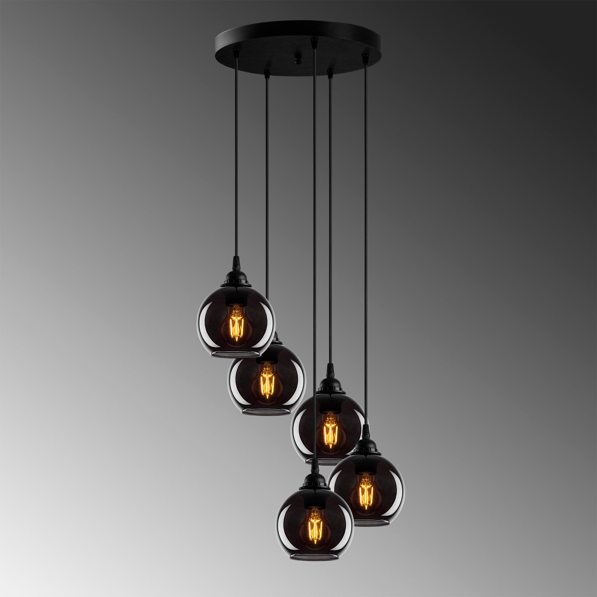 Candeeiro de Teto Industrial-Escandinavo – 50 x 50 cm – Cor Fumê – Metal