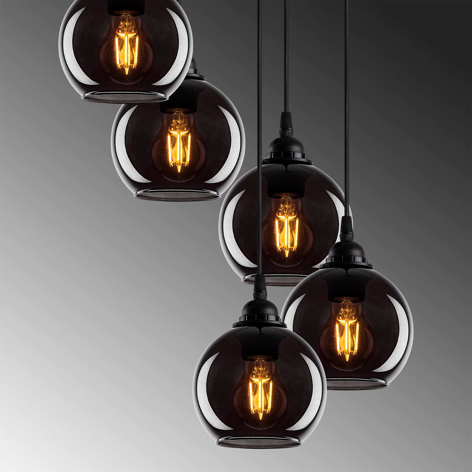 Candeeiro de Teto Industrial-Escandinavo – 50 x 50 cm – Cor Fumê – Metal