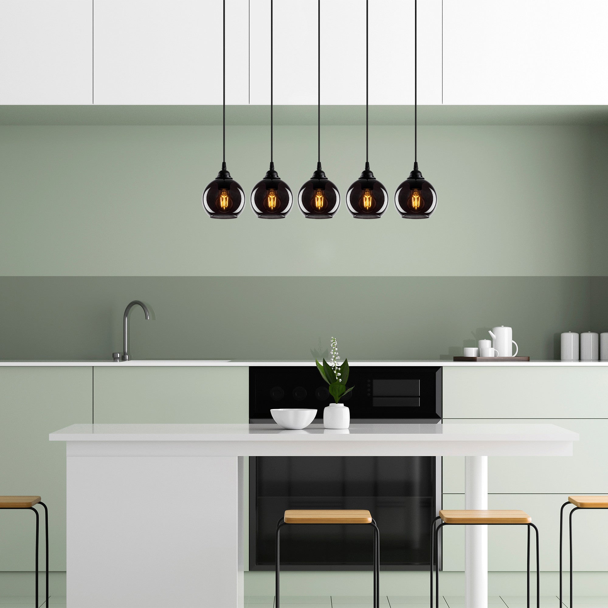 Candeeiro de Teto Industrial-Escandinavo – 85 x 85 cm – Cor Fumê – Metal