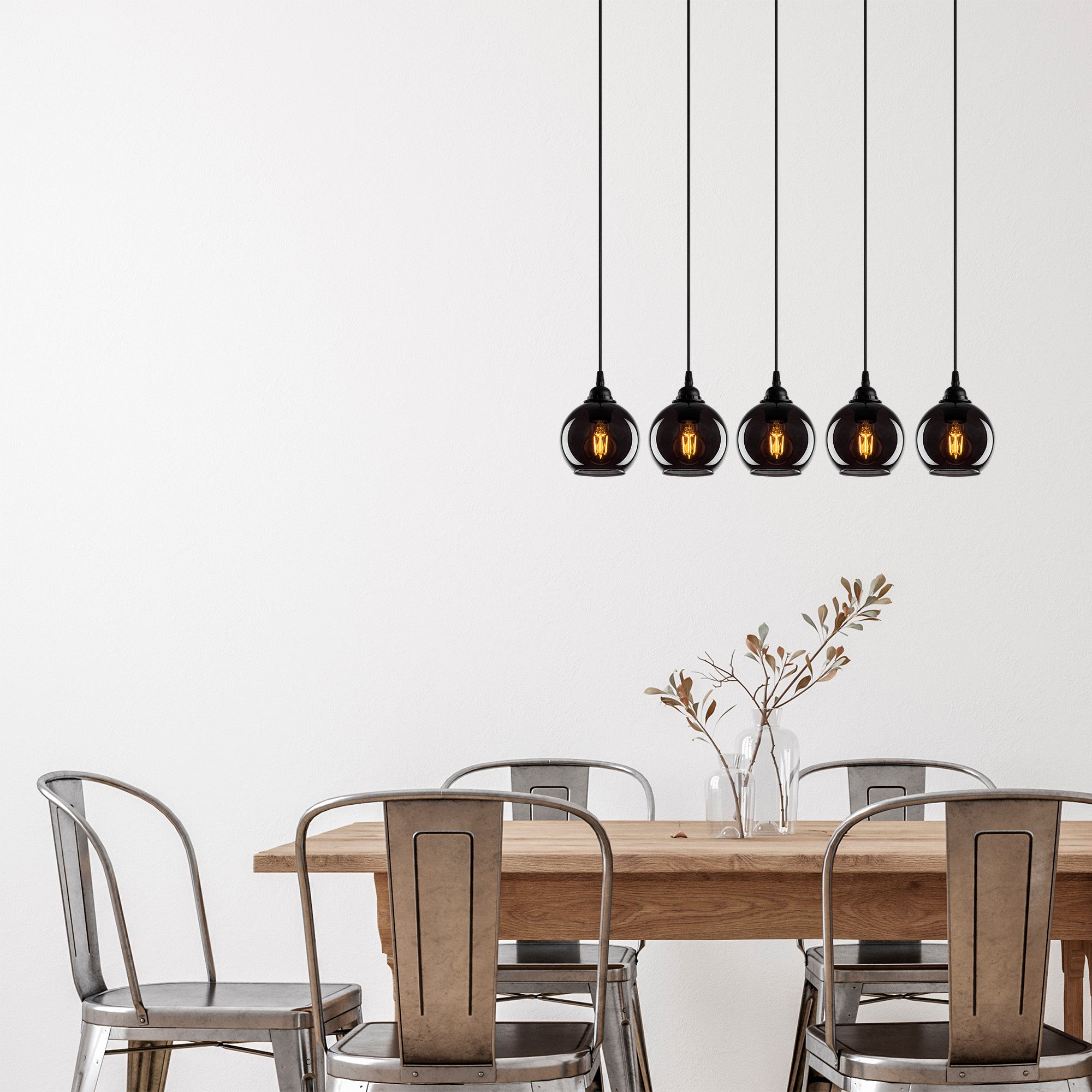 Candeeiro de Teto Industrial-Escandinavo – 85 x 85 cm – Cor Fumê – Metal