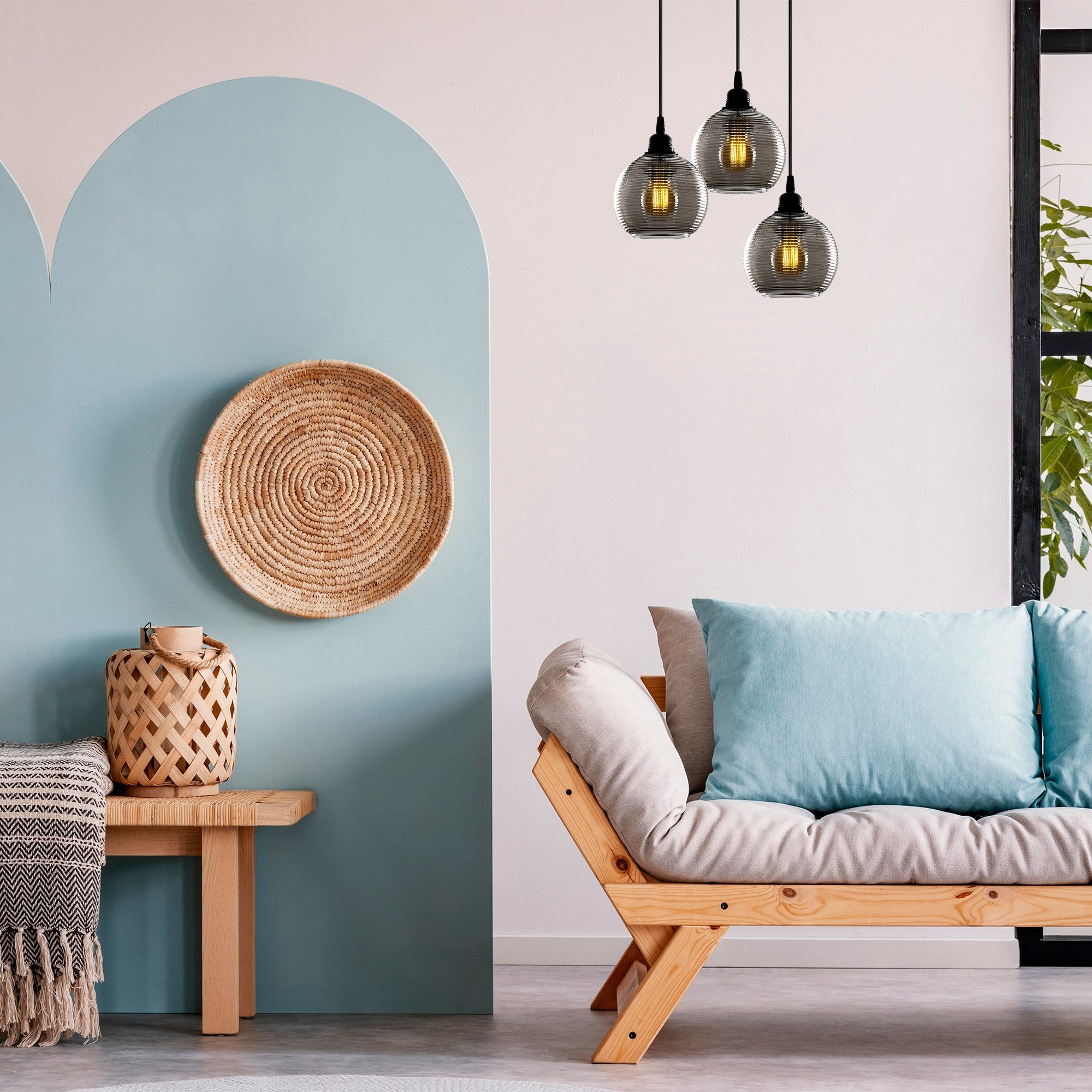 Candeeiro de Teto – 40 x 40 cm – Cor Fume – Metal