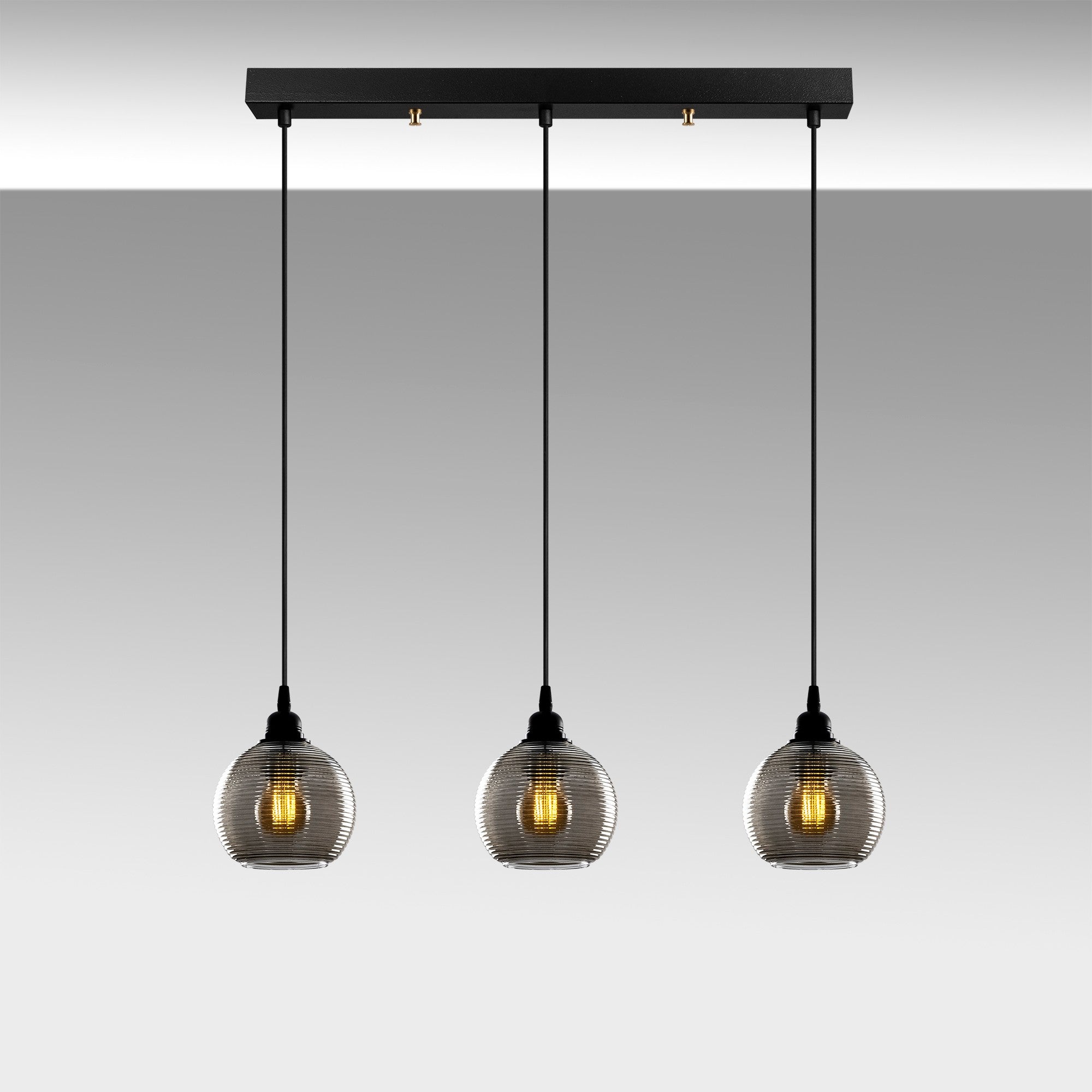 Candeeiro de Teto – 65 x 65 cm – Cor Fume – Metal