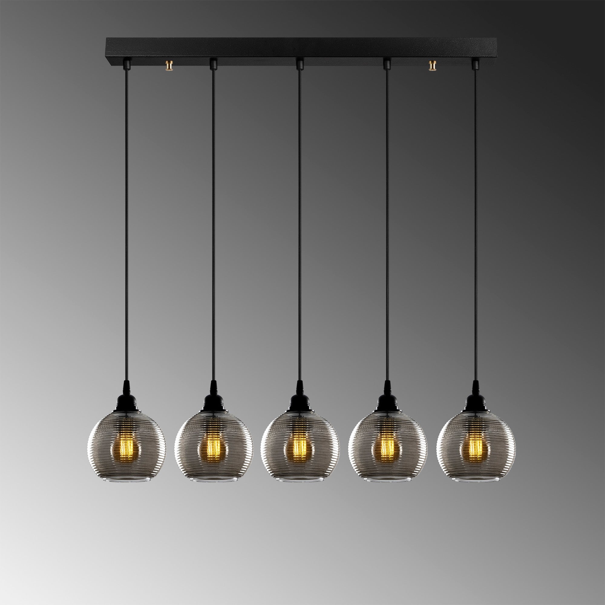 Candeeiro de Teto – 85 x 85 cm – Cor Fume – Metal