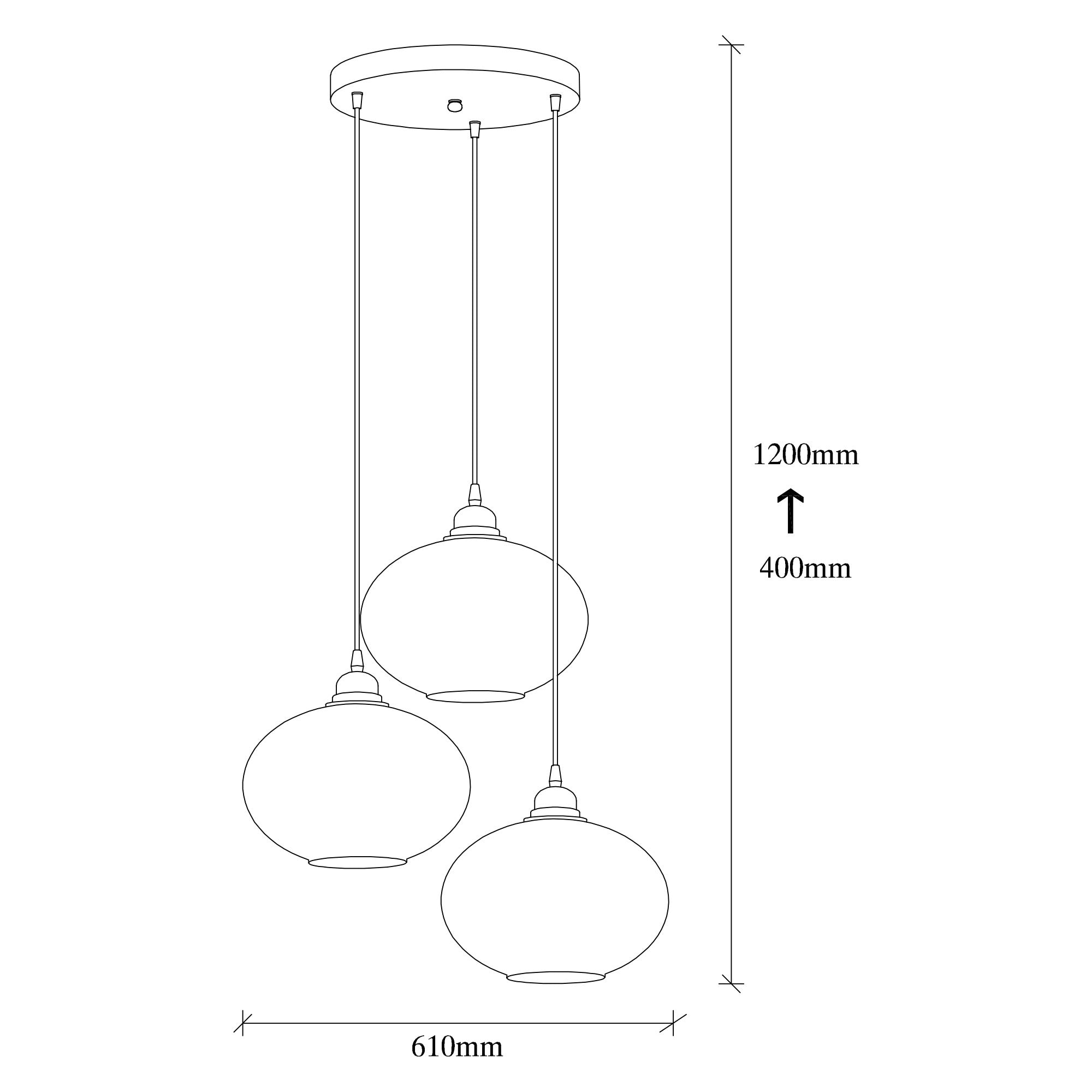 Candeeiro de Teto – 61 x 61 cm – Fume – Metal