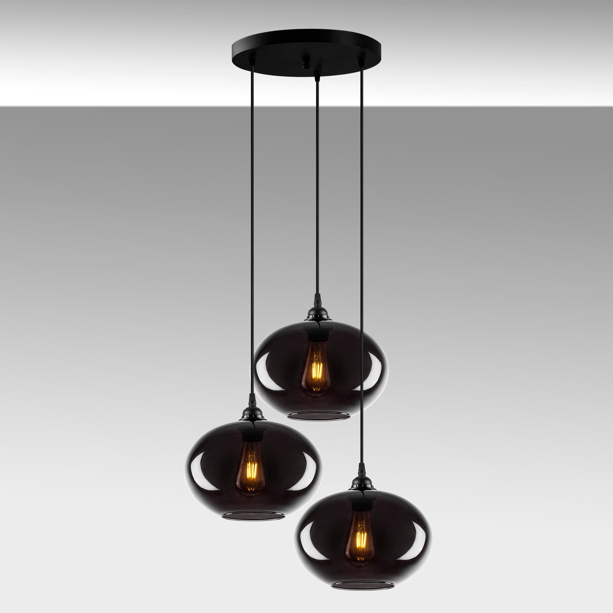 Candeeiro de Teto – 61 x 61 cm – Fume – Metal