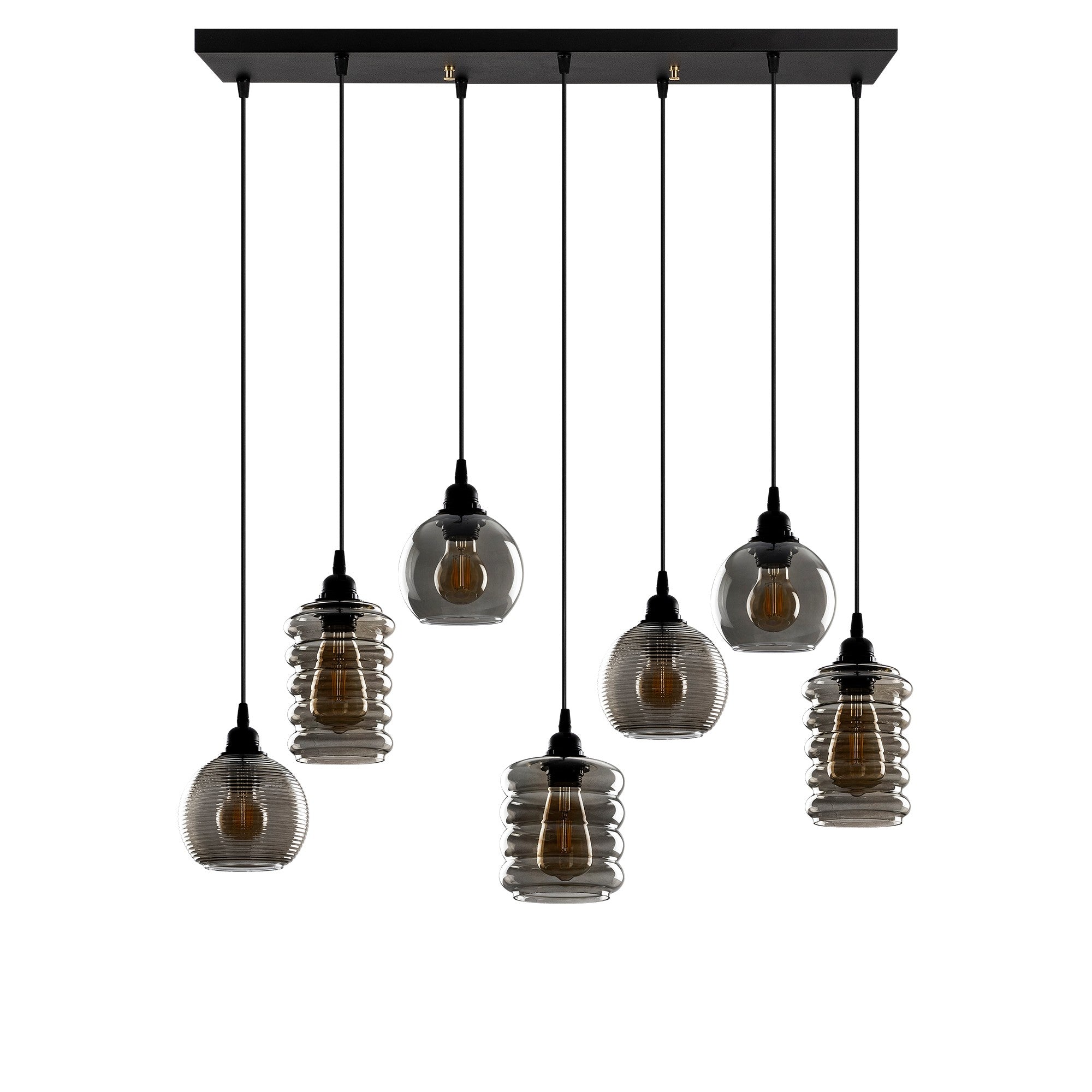 Candeeiro de Teto Nostálgico – 83 x 35 cm – Cor Fumê – Ferro