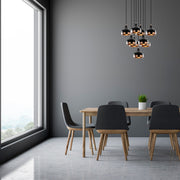 Candeeiro de Teto estilo escandinavo – 63 x 63 cm – preto – metal