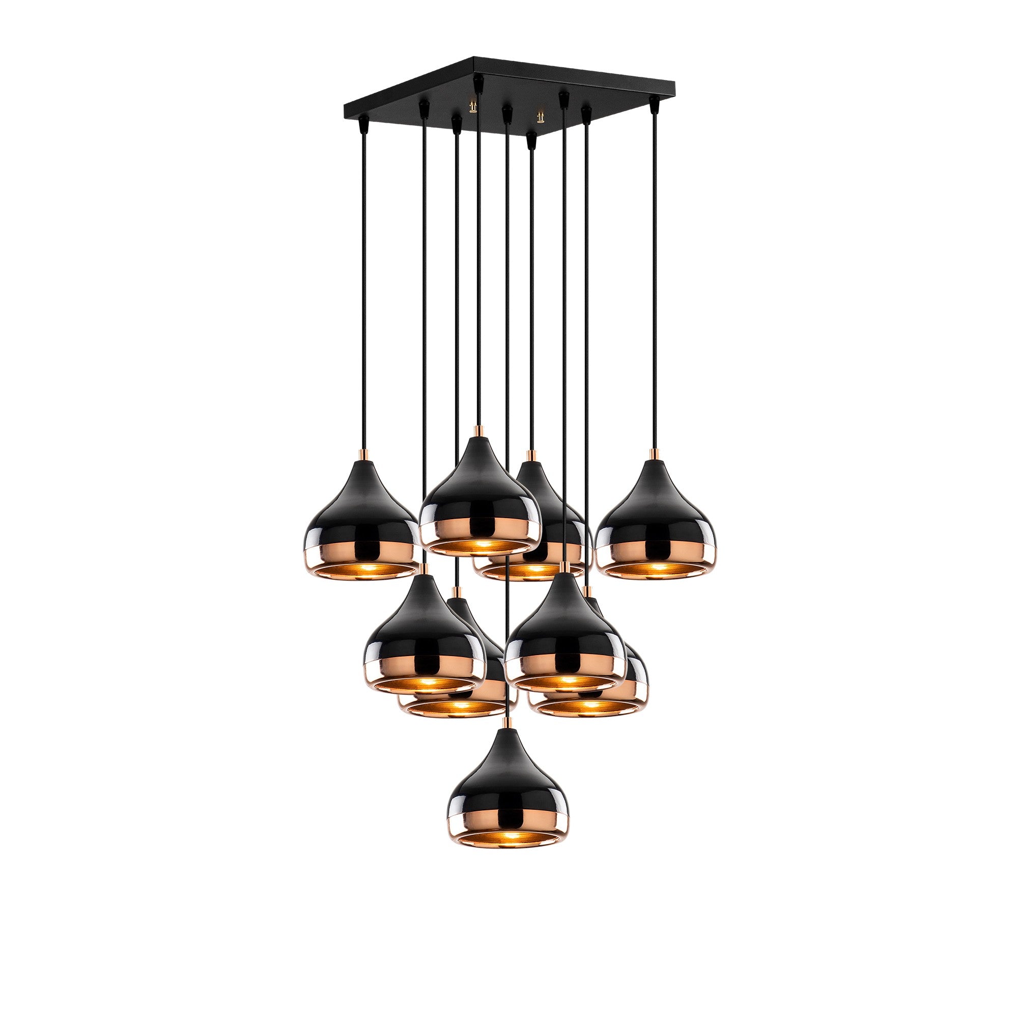 Candeeiro de Teto estilo escandinavo – 63 x 63 cm – preto – metal