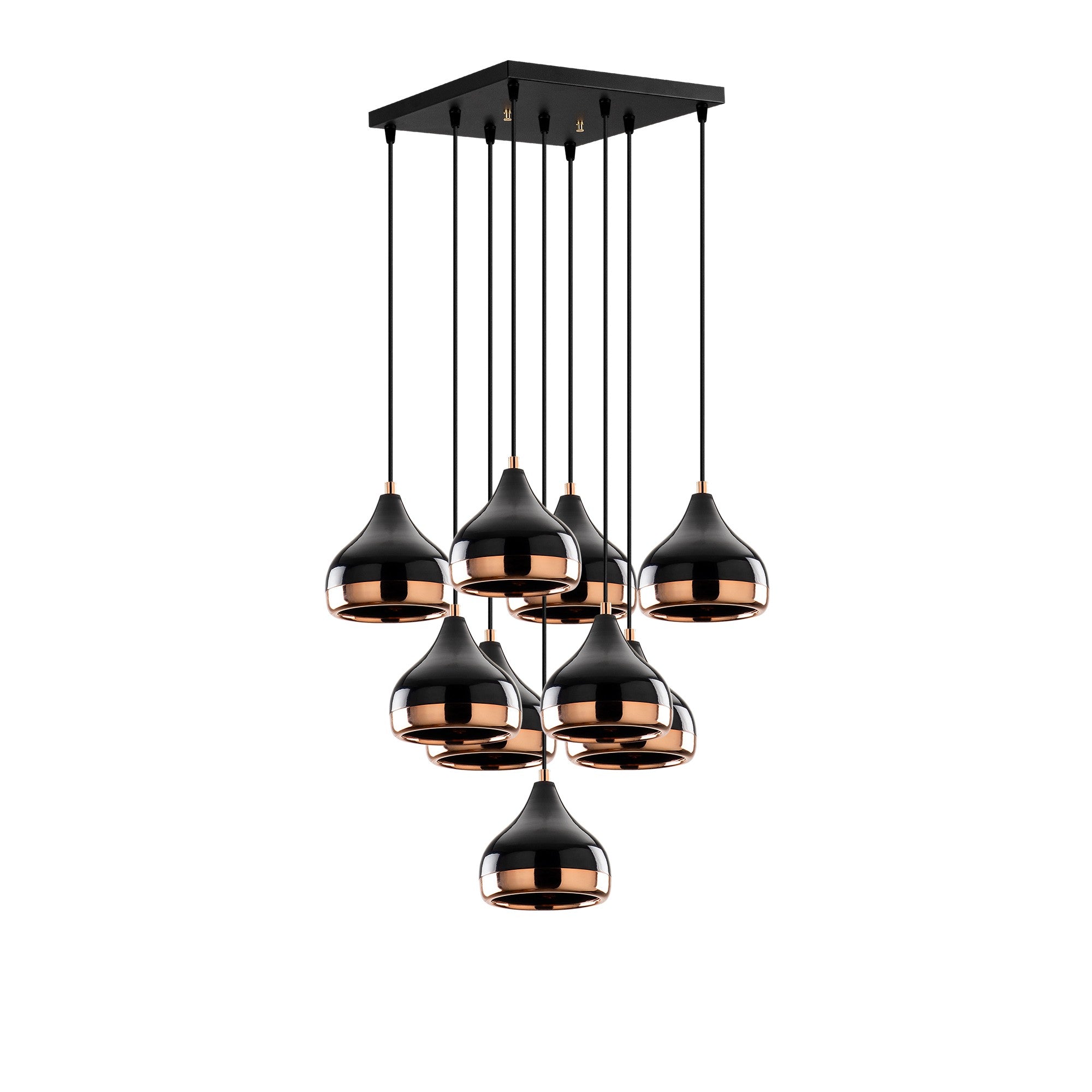 Candeeiro de Teto estilo escandinavo – 63 x 63 cm – preto – metal