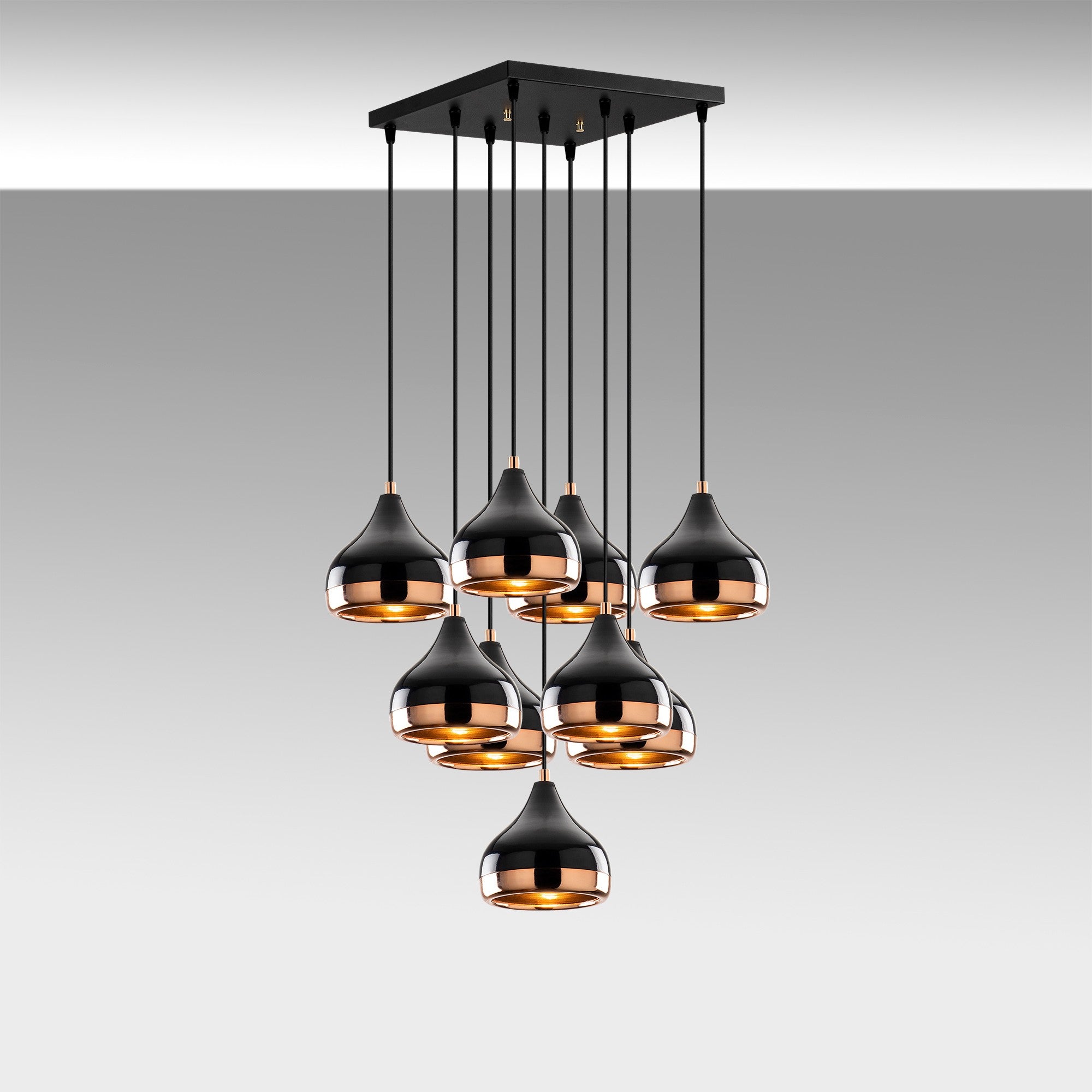 Candeeiro de Teto estilo escandinavo – 63 x 63 cm – preto – metal