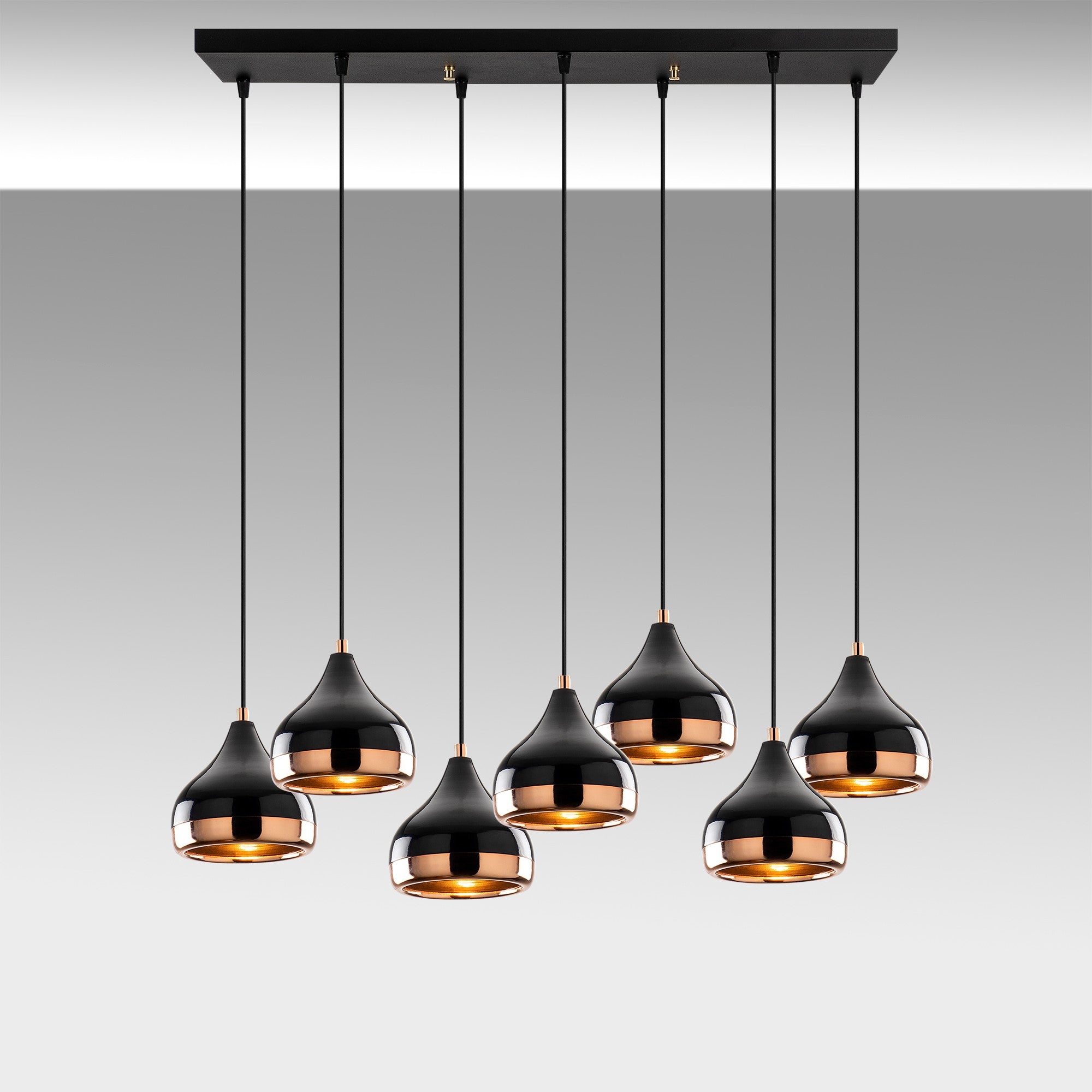 Candeeiro de Teto – 88 x 36 cm – Preto – Metal