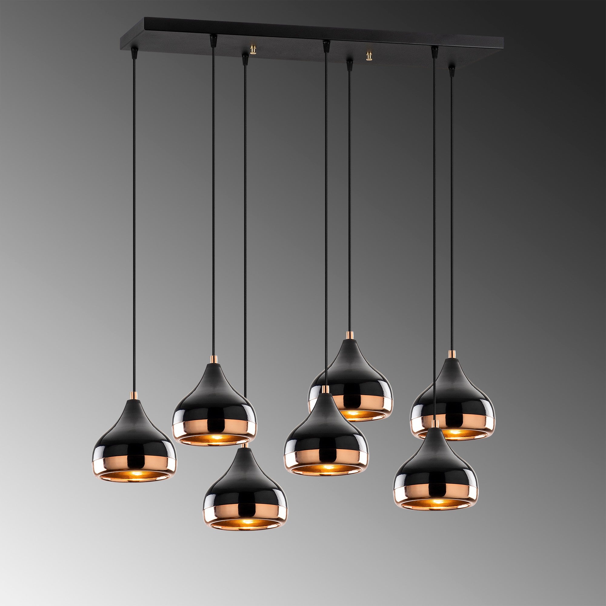 Candeeiro de Teto – 88 x 36 cm – Preto – Metal
