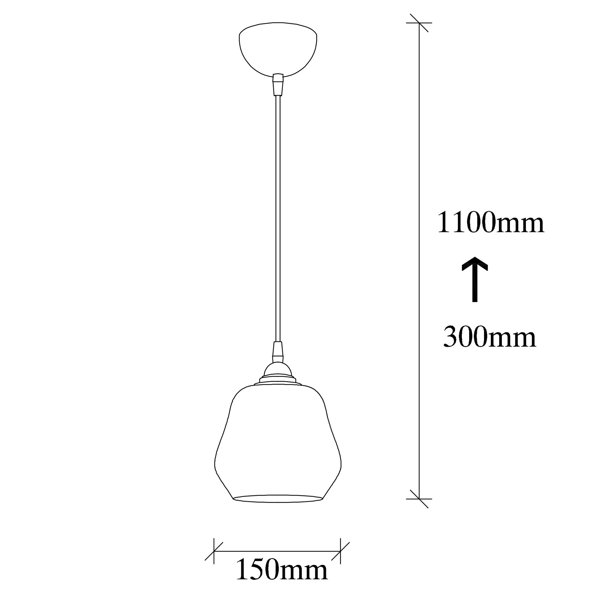Candeeiro de Teto – 110 cm – Dourado e Preto – Metal com Vidro