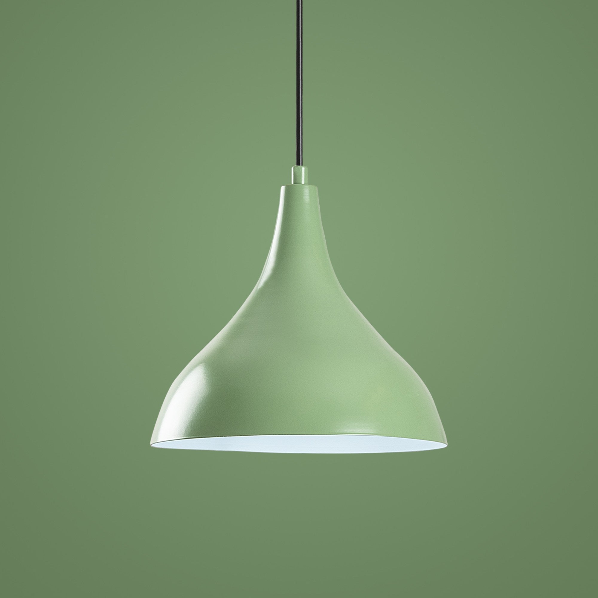 Candeeiro de Teto – altura ajustável de 33 a 122 cm – cor menta – corpo de metal