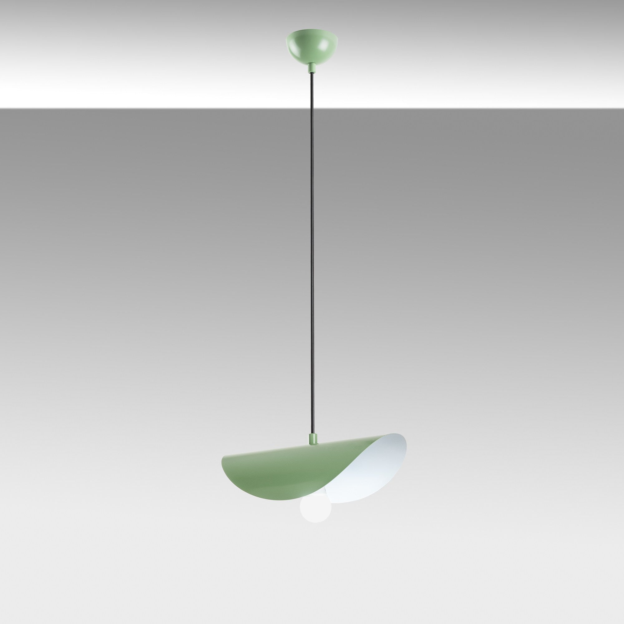Candeeiro de Teto elegante – altura ajustável de 17 a 106 cm – cor menta – corpo de metal