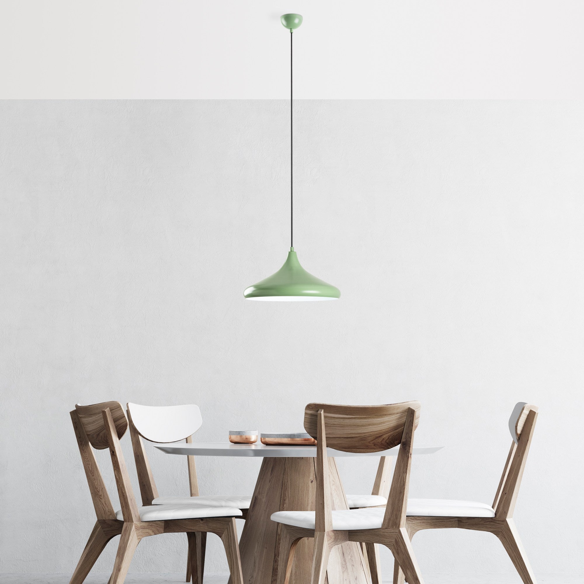 Candeeiro de Teto Ajustável – Altura 27-116 cm – Cor Menta – Metal