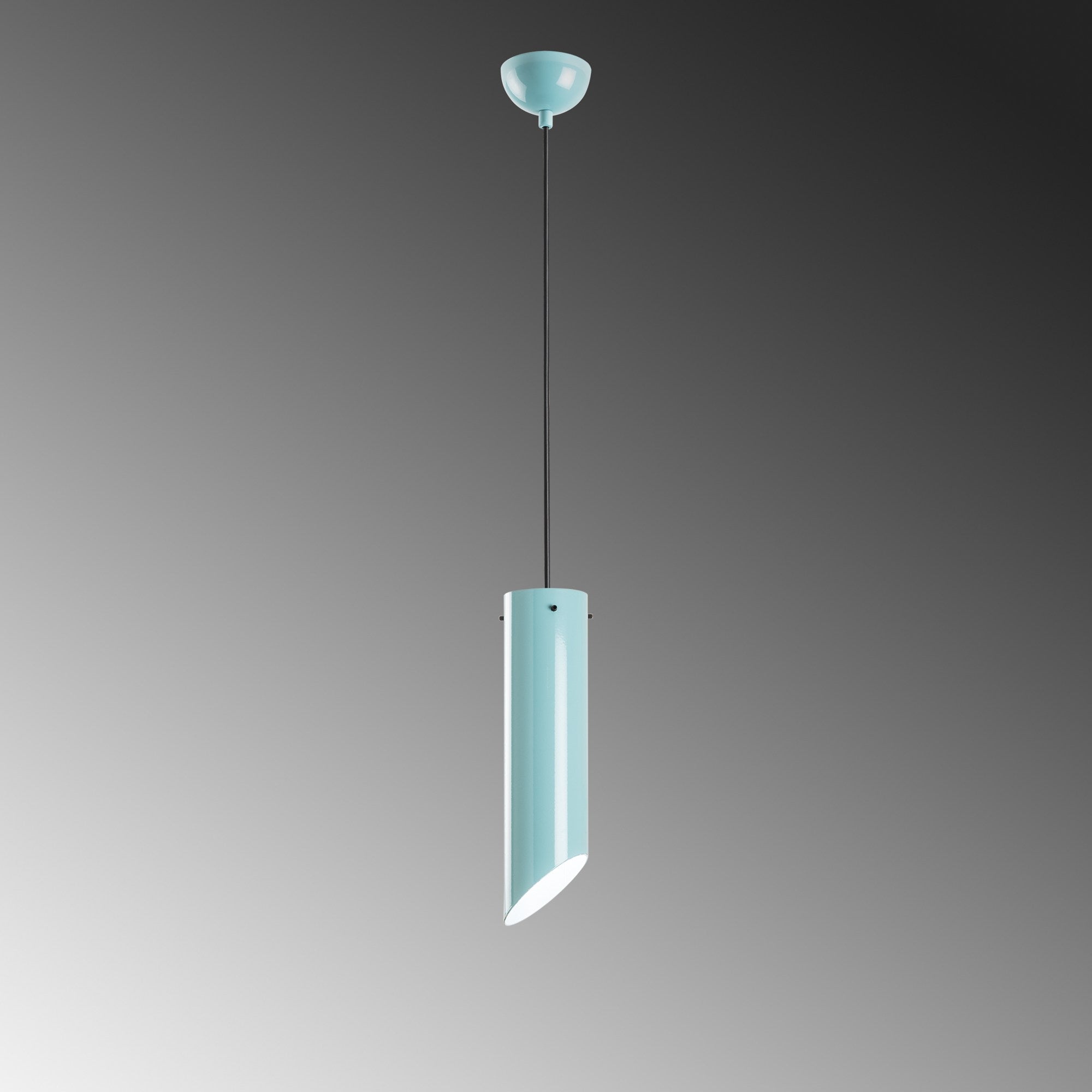 Candeeiro de Teto de metal – altura ajustável de 37 a 114 cm – turquesa